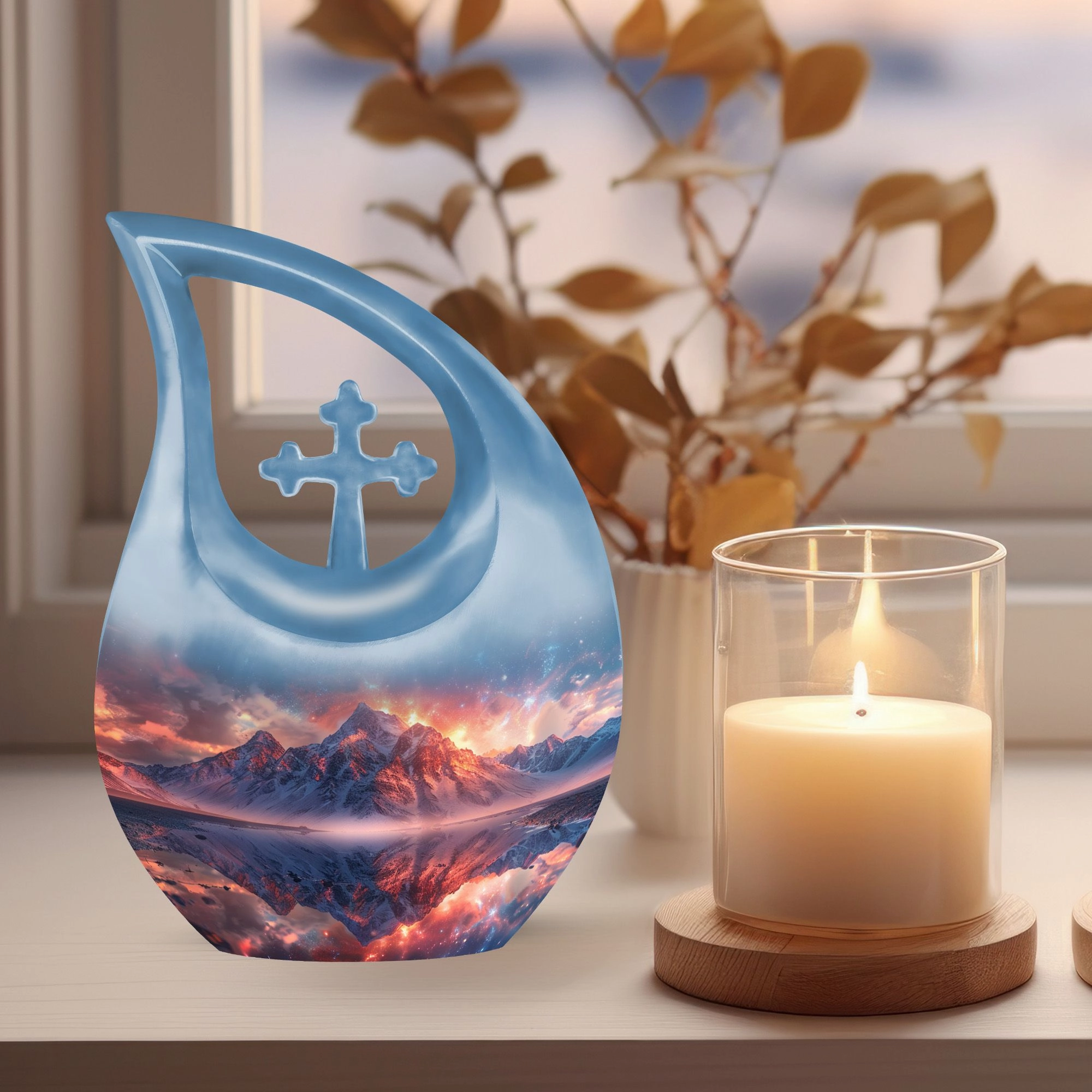 Mountains Echo- A Scenic Memorial urn in Aluminium