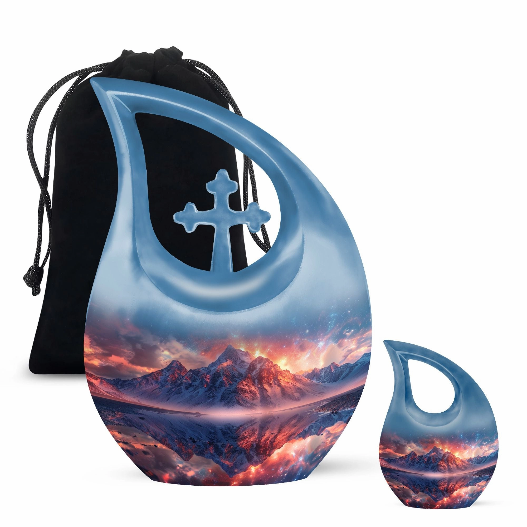 Mountains Echo- A Scenic Memorial urn in Aluminium