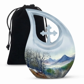 Mountains Urn: Unique Large Cremation Urn for Human Remains