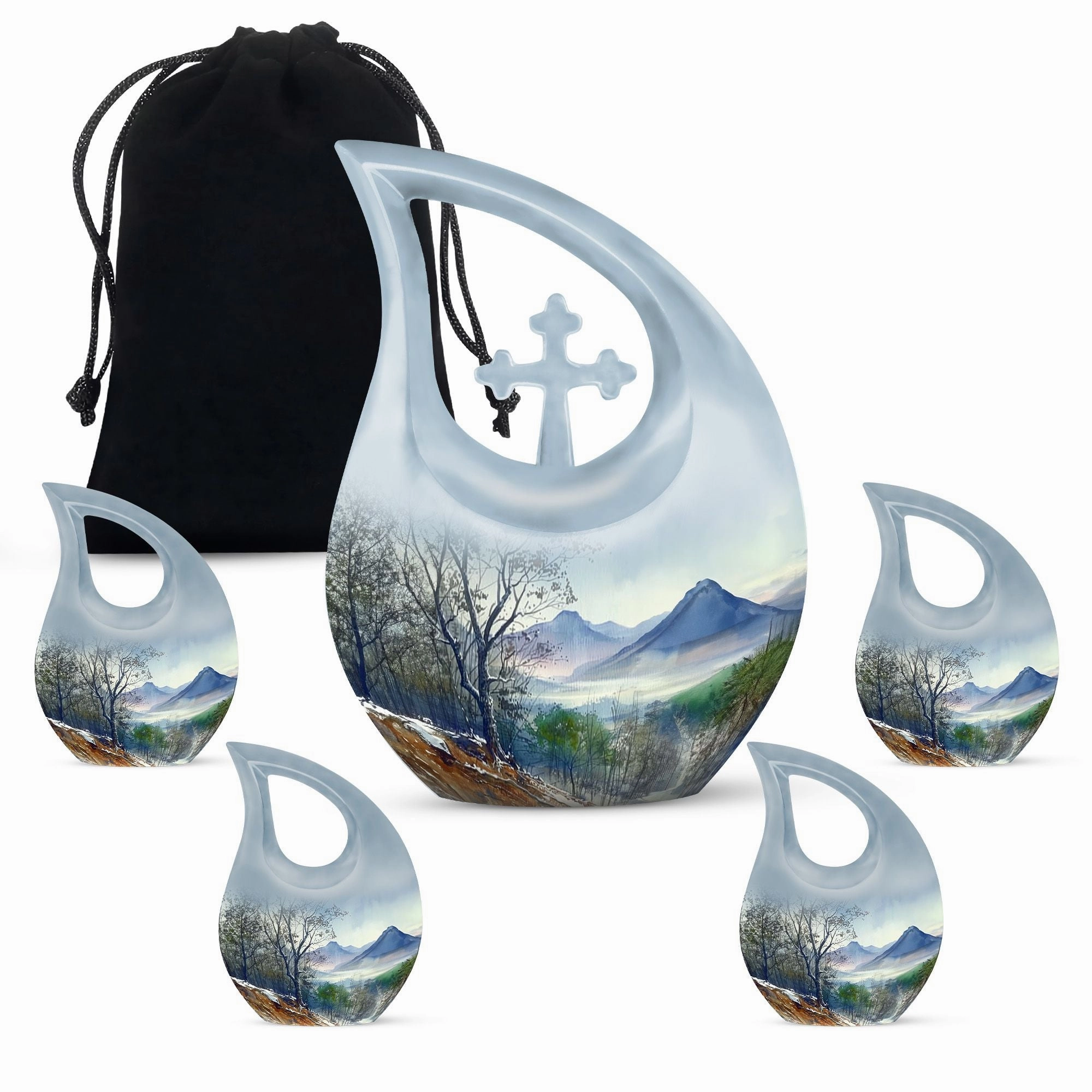 Mountains Urn: Unique Large Cremation Urn for Human Remains
