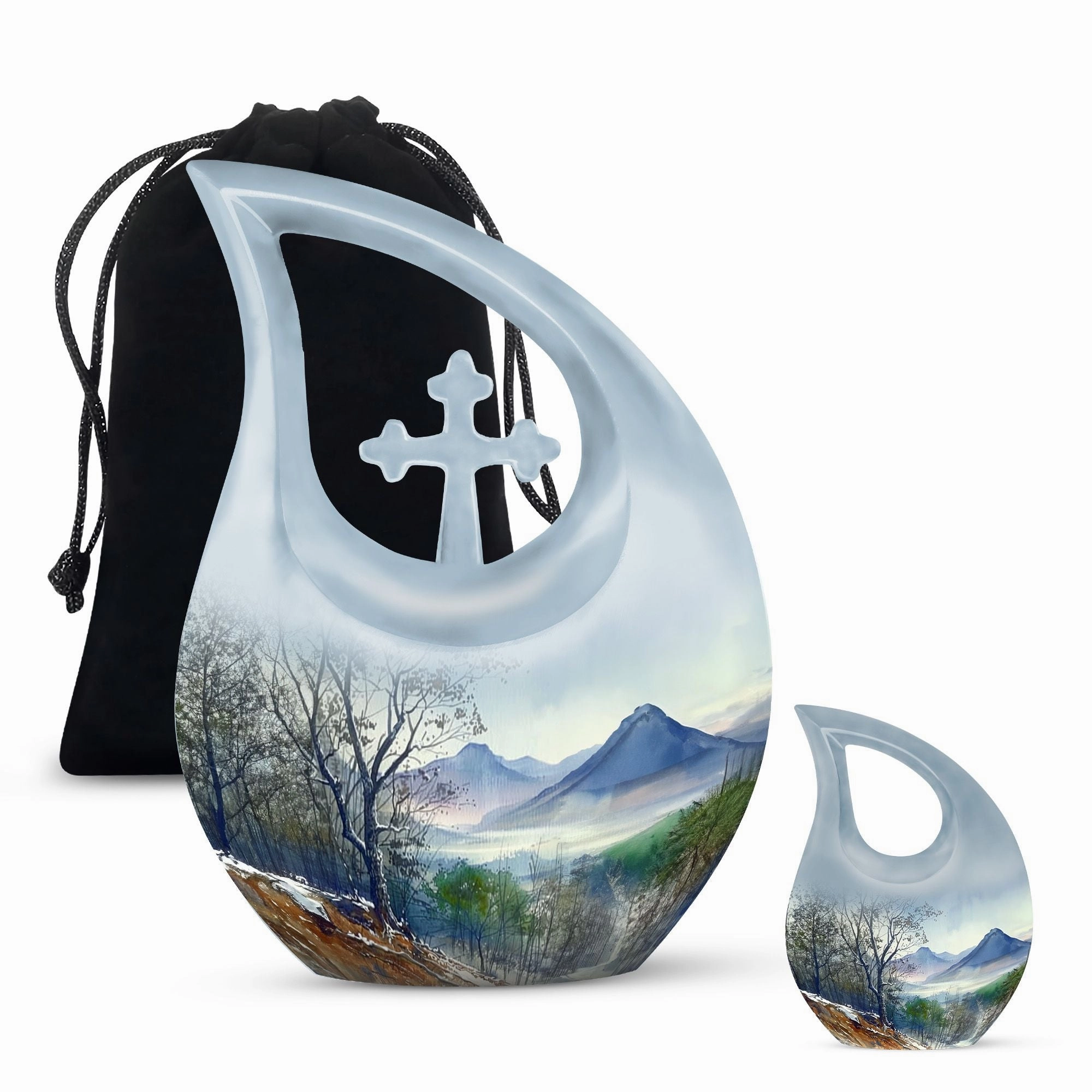 Mountains Urn: Unique Large Cremation Urn for Human Remains