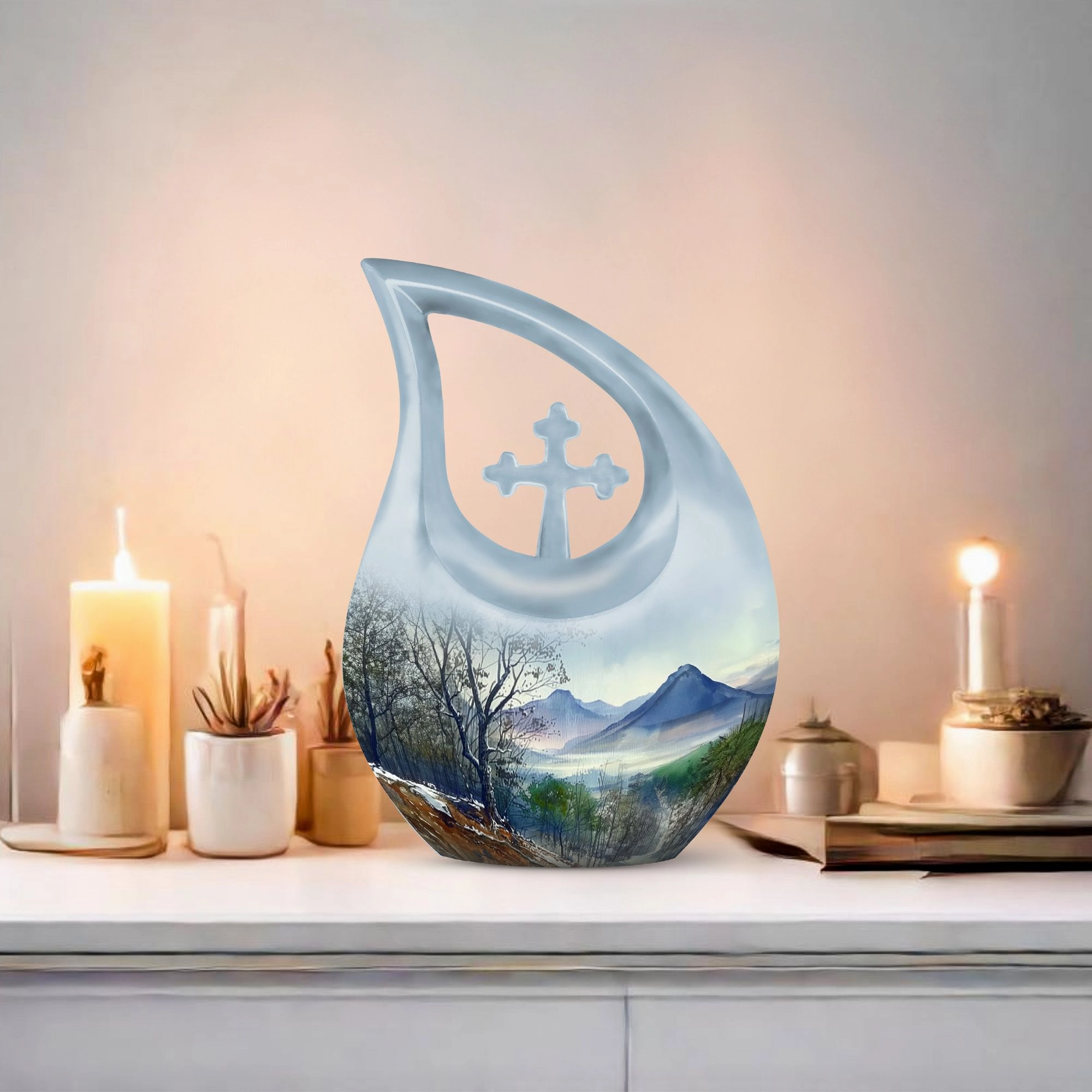 Mountains Urn: Unique Large Cremation Urn for Human Remains