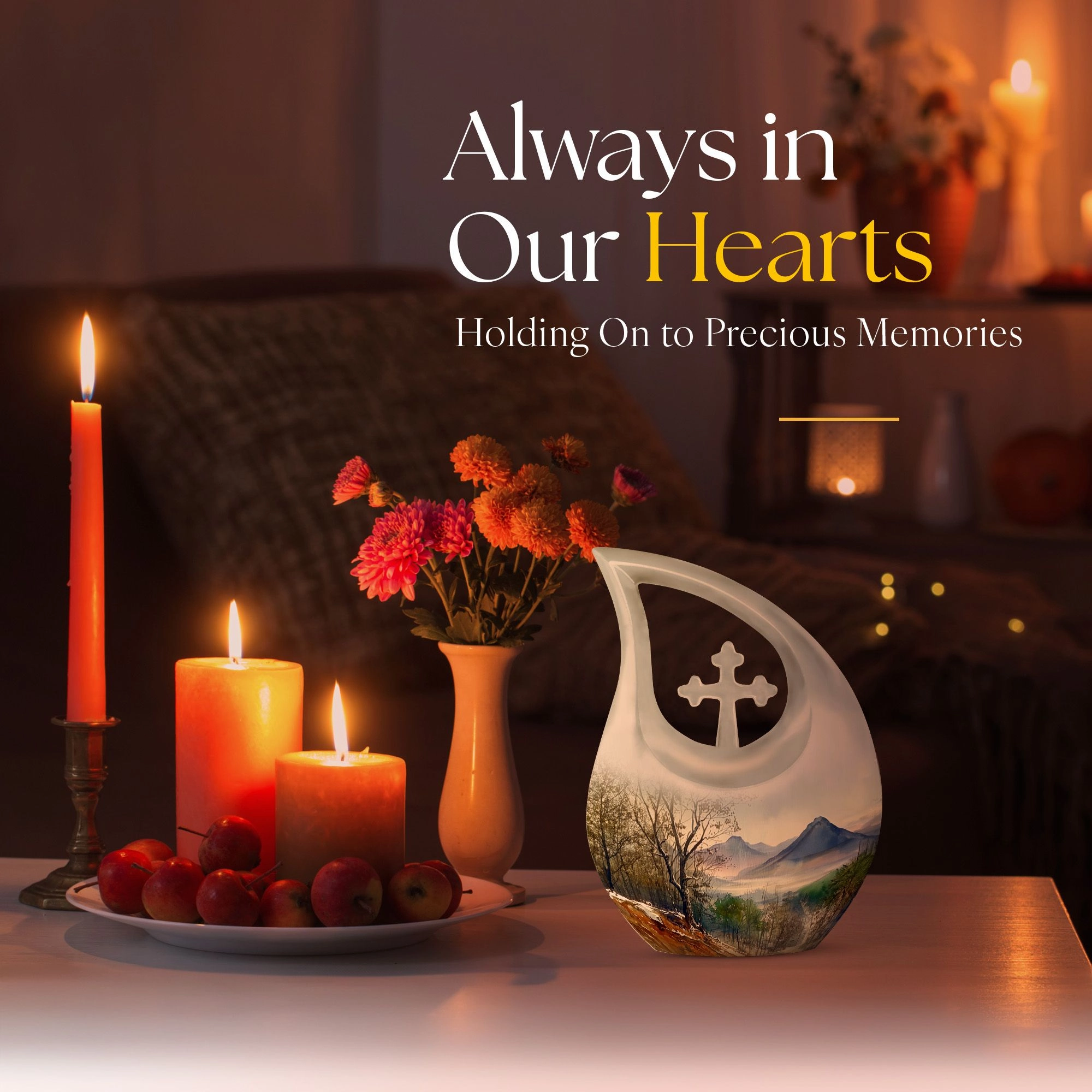 Mountains Urn: Unique Large Cremation Urn for Human Remains
