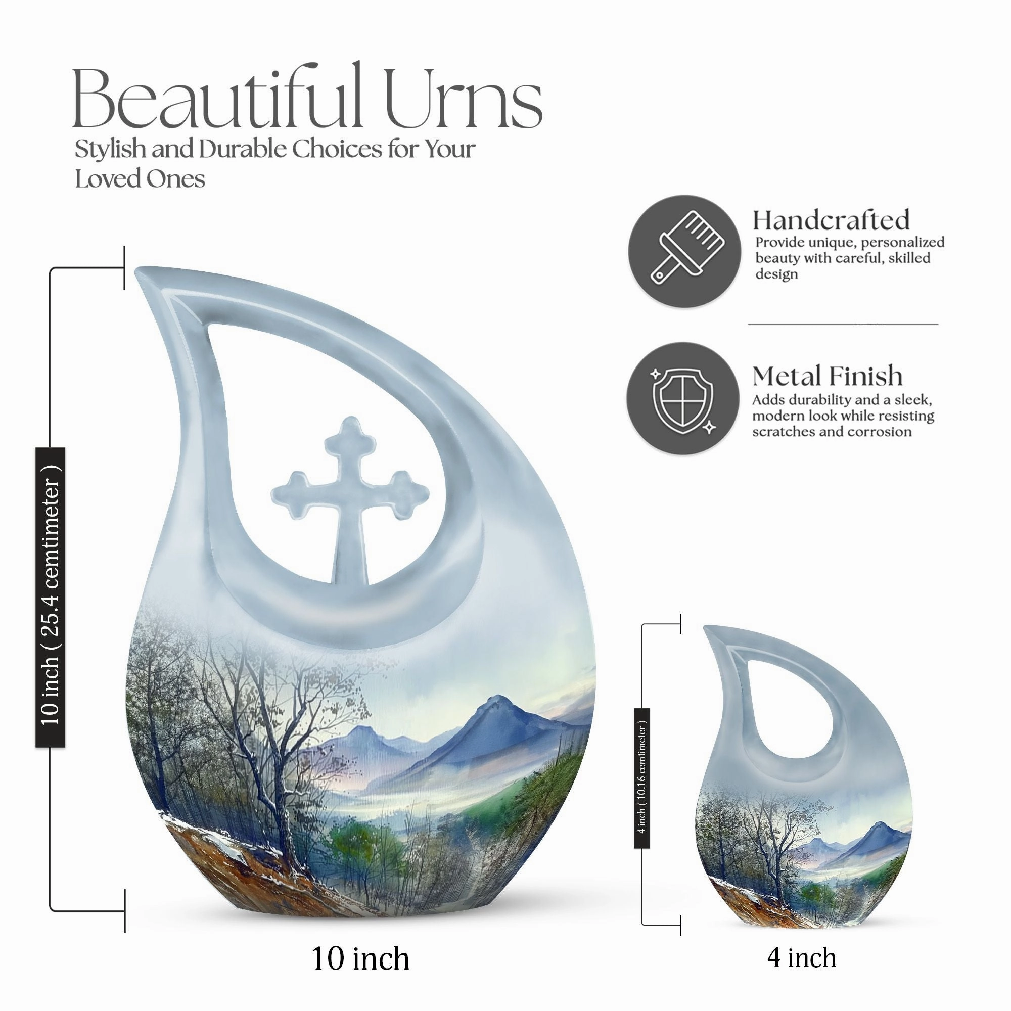 Mountains Urn: Unique Large Cremation Urn for Human Remains