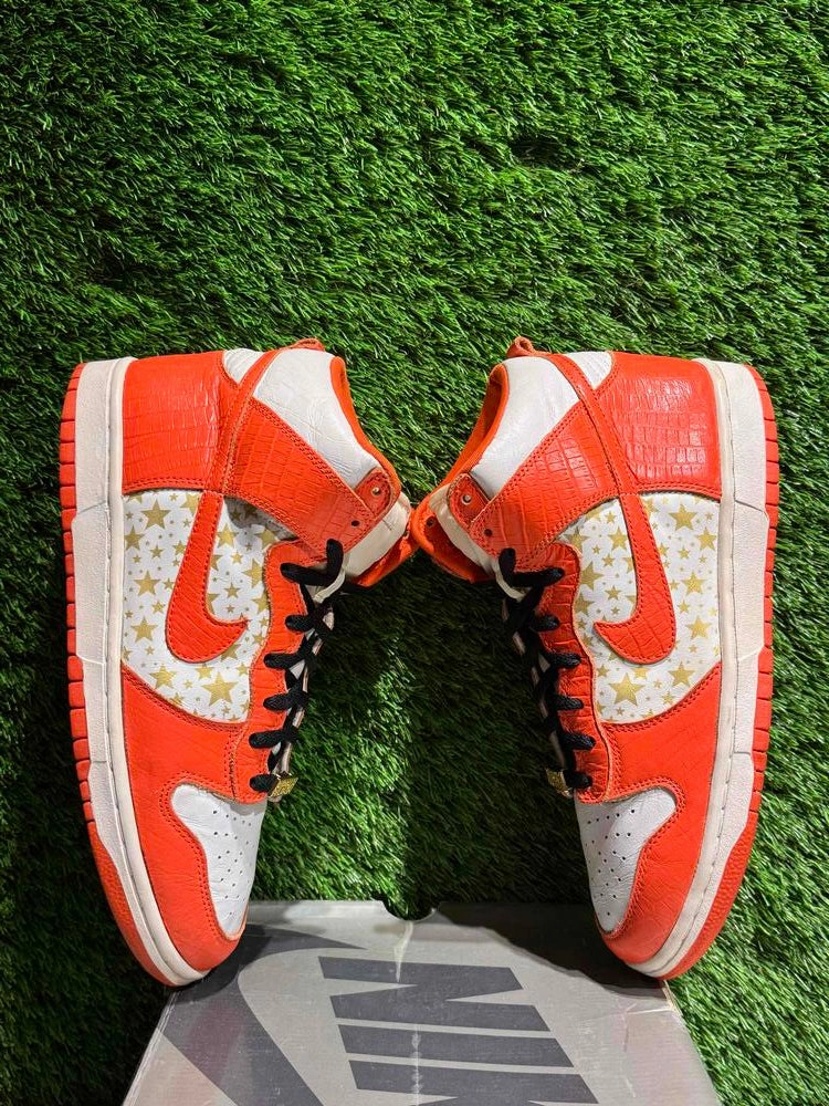 Nike Dunk High Pro SB Supreme Orange Stars Sz 10.5