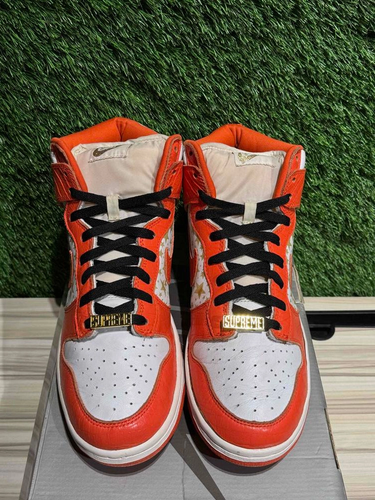 Nike Dunk High Pro SB Supreme Orange Stars Sz 10.5