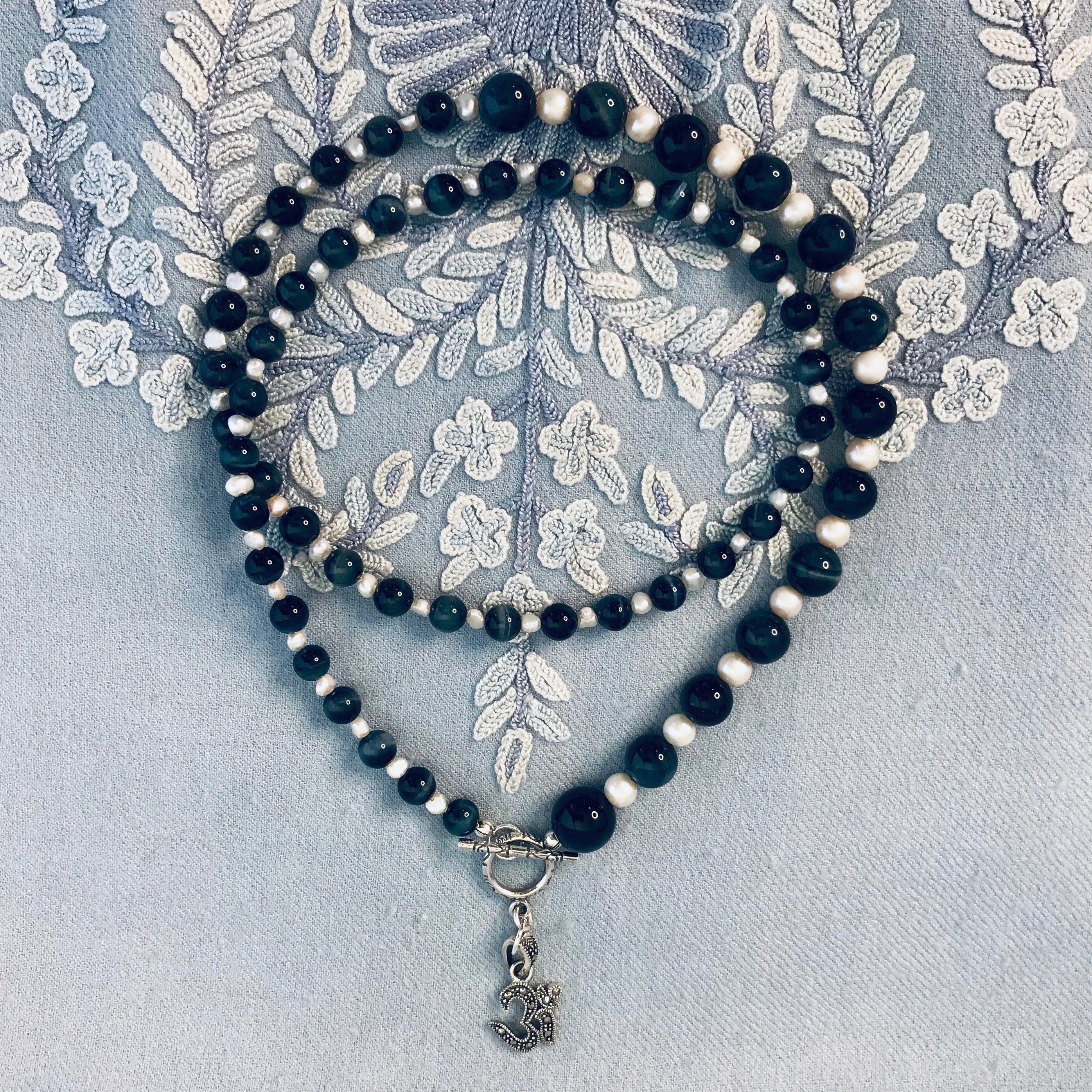 Nisha Tiger's Eye Om Necklace