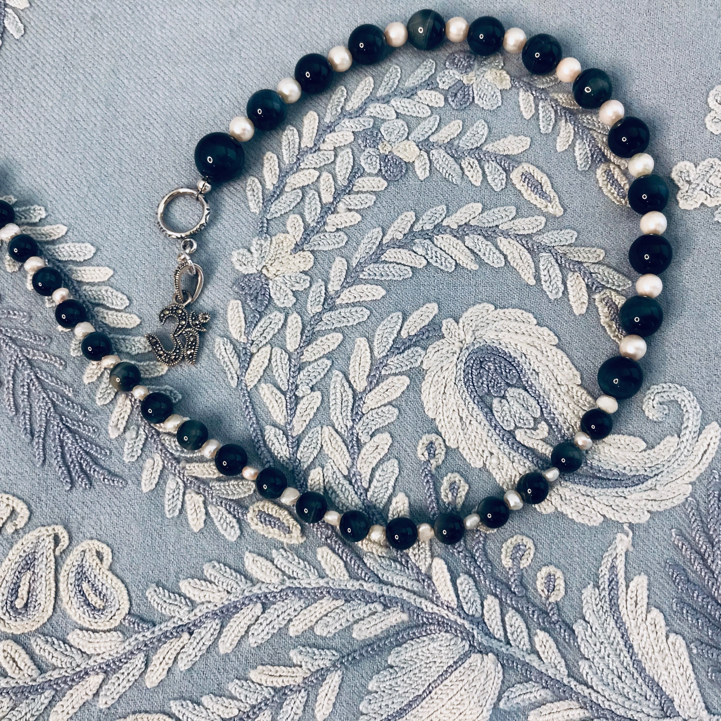 Nisha Tiger's Eye Om Necklace