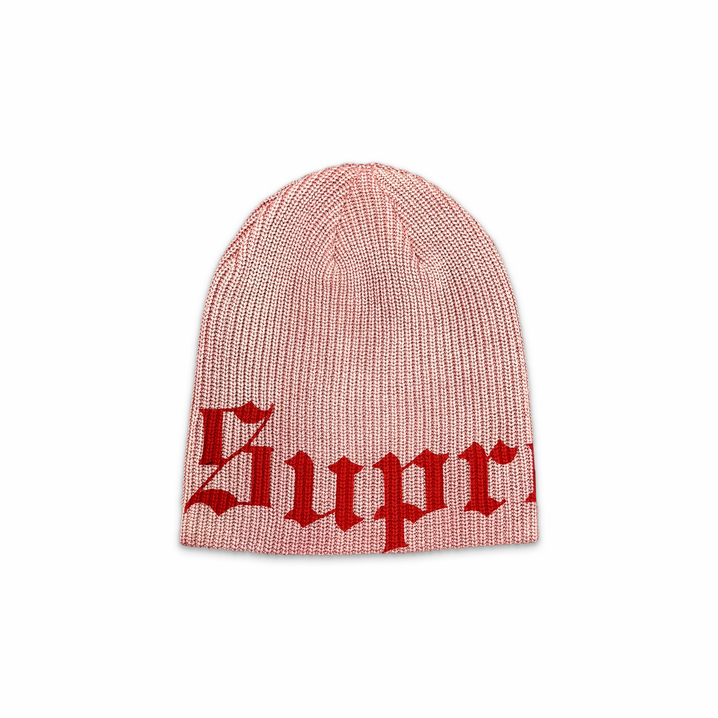 Old English Printed Beanie Red
