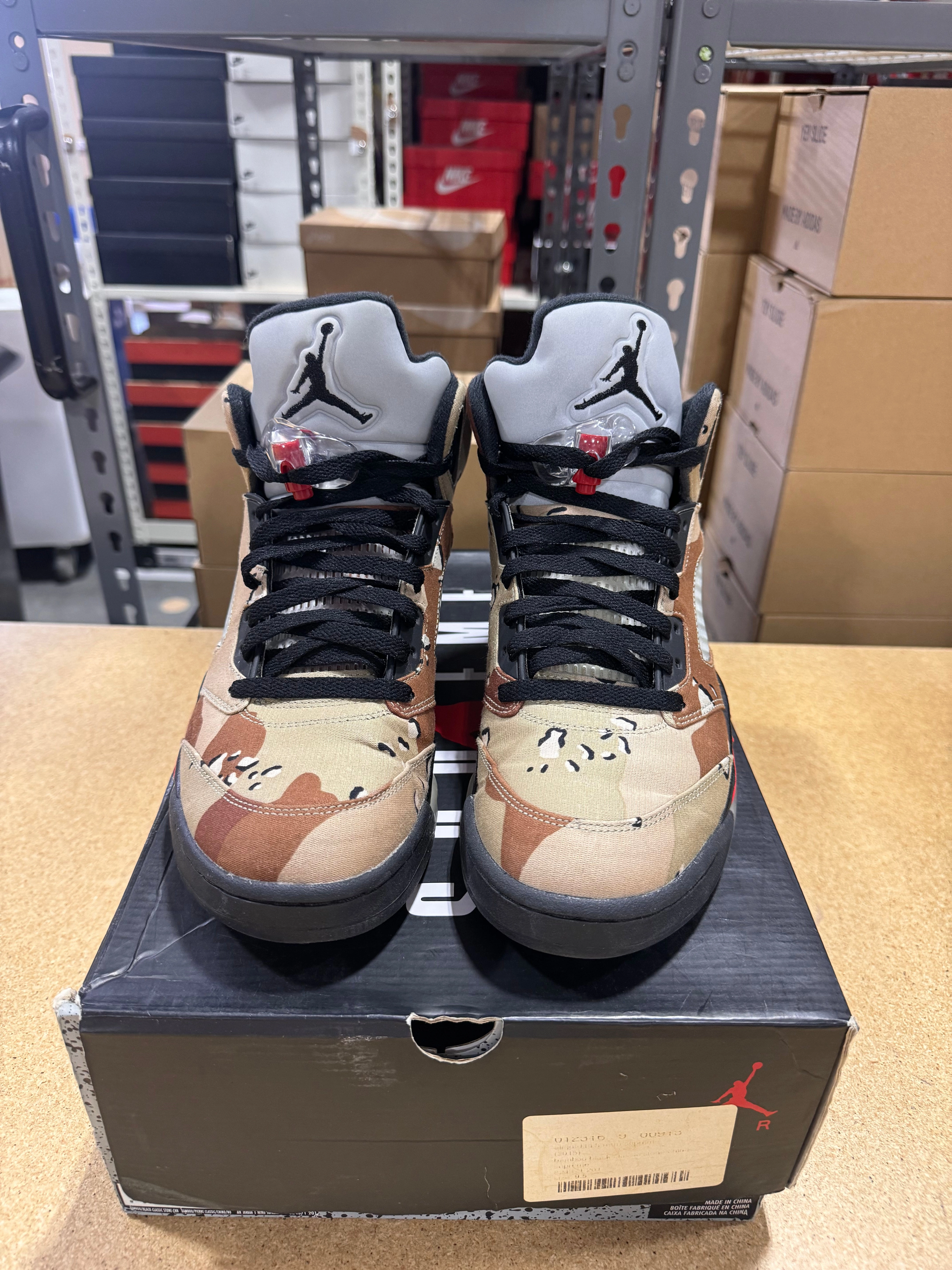 PRE OWNED Jordan 5 Retro Supreme Desert Camo