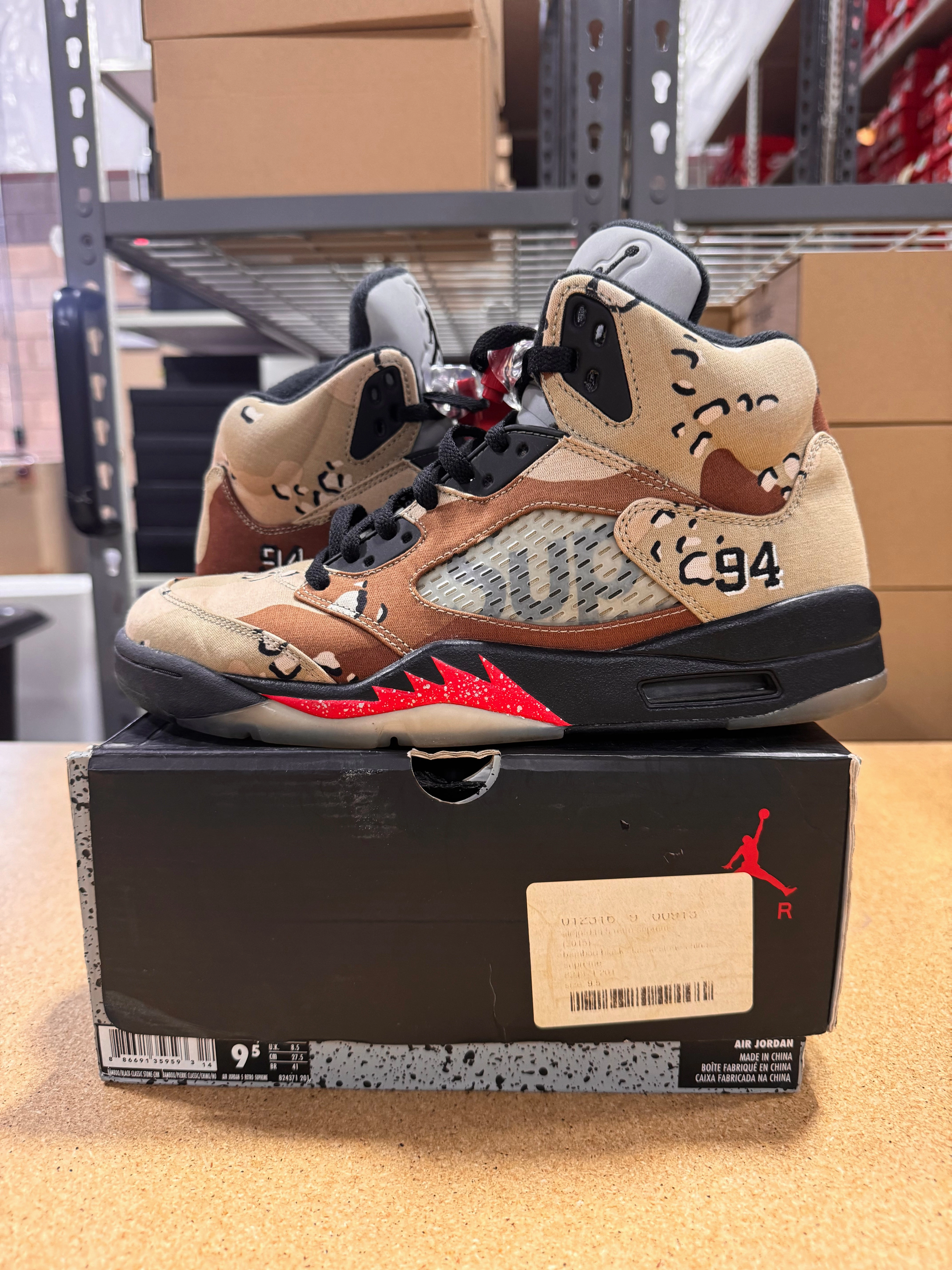 PRE OWNED Jordan 5 Retro Supreme Desert Camo