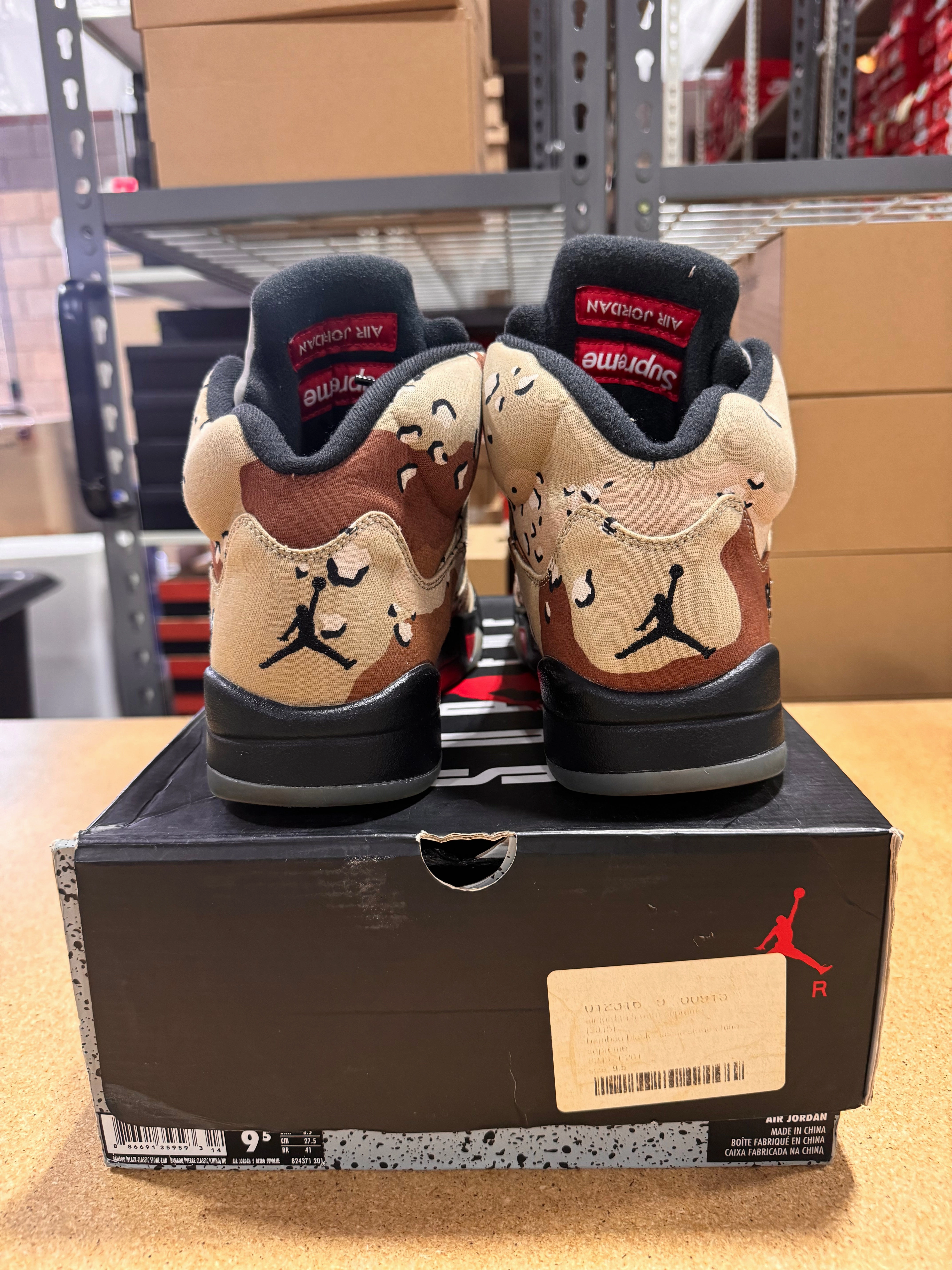 PRE OWNED Jordan 5 Retro Supreme Desert Camo