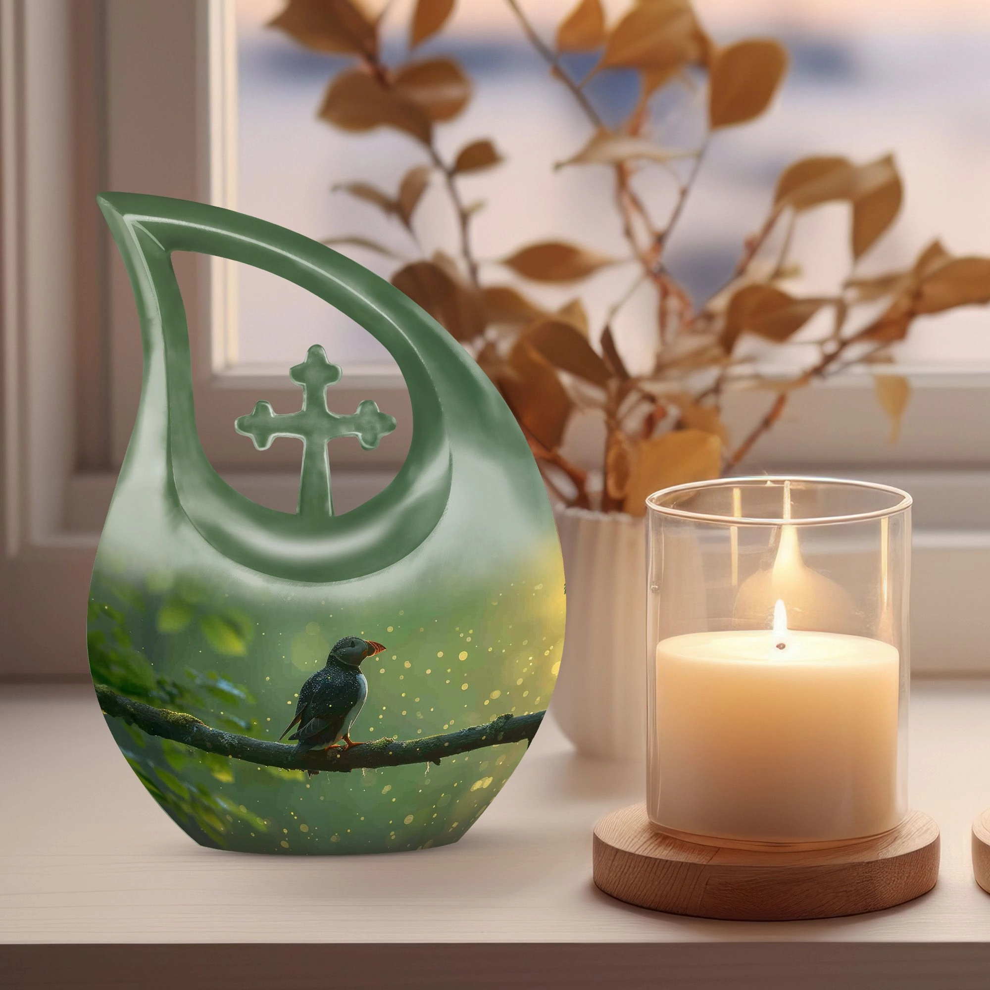 Puffin Bird Tribute: Personalized Memorial Urn For Ashes