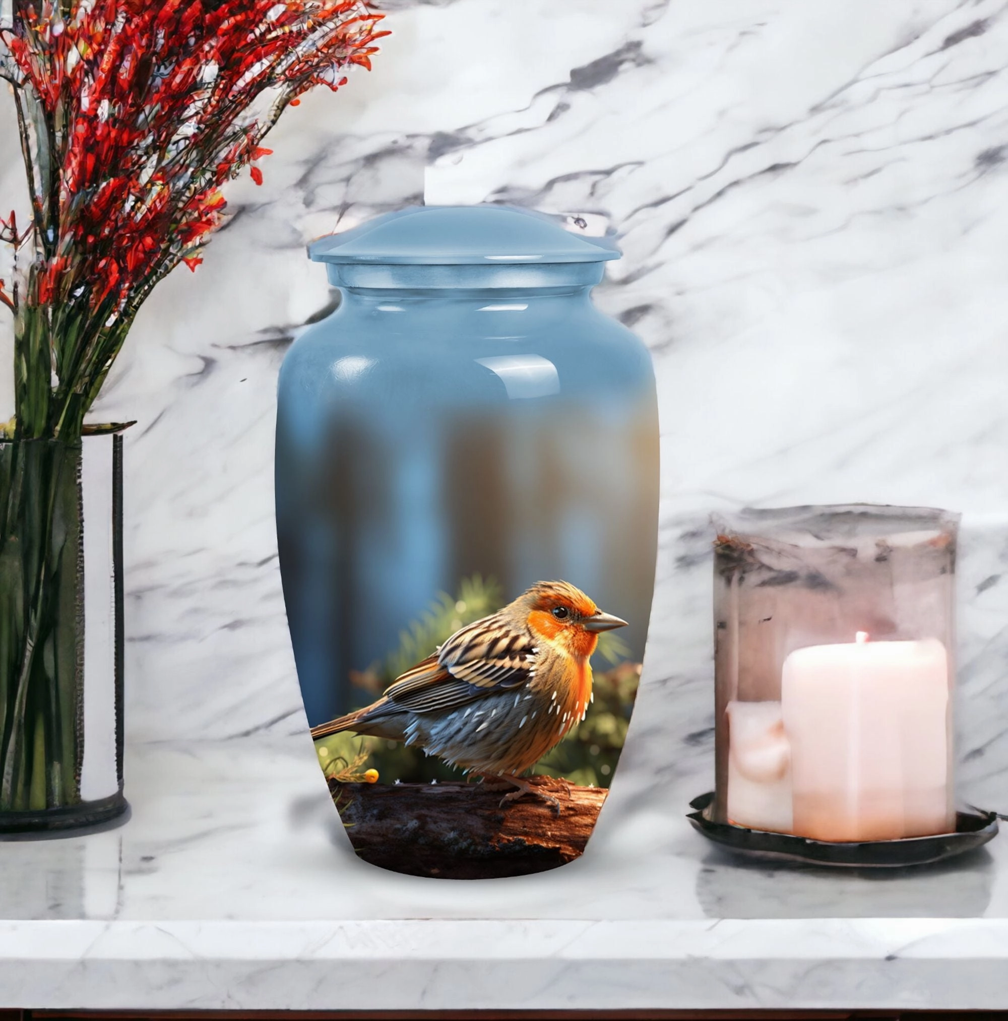 Puffy Sparrow Memorial Cremation Urn: Exceptional Tribute