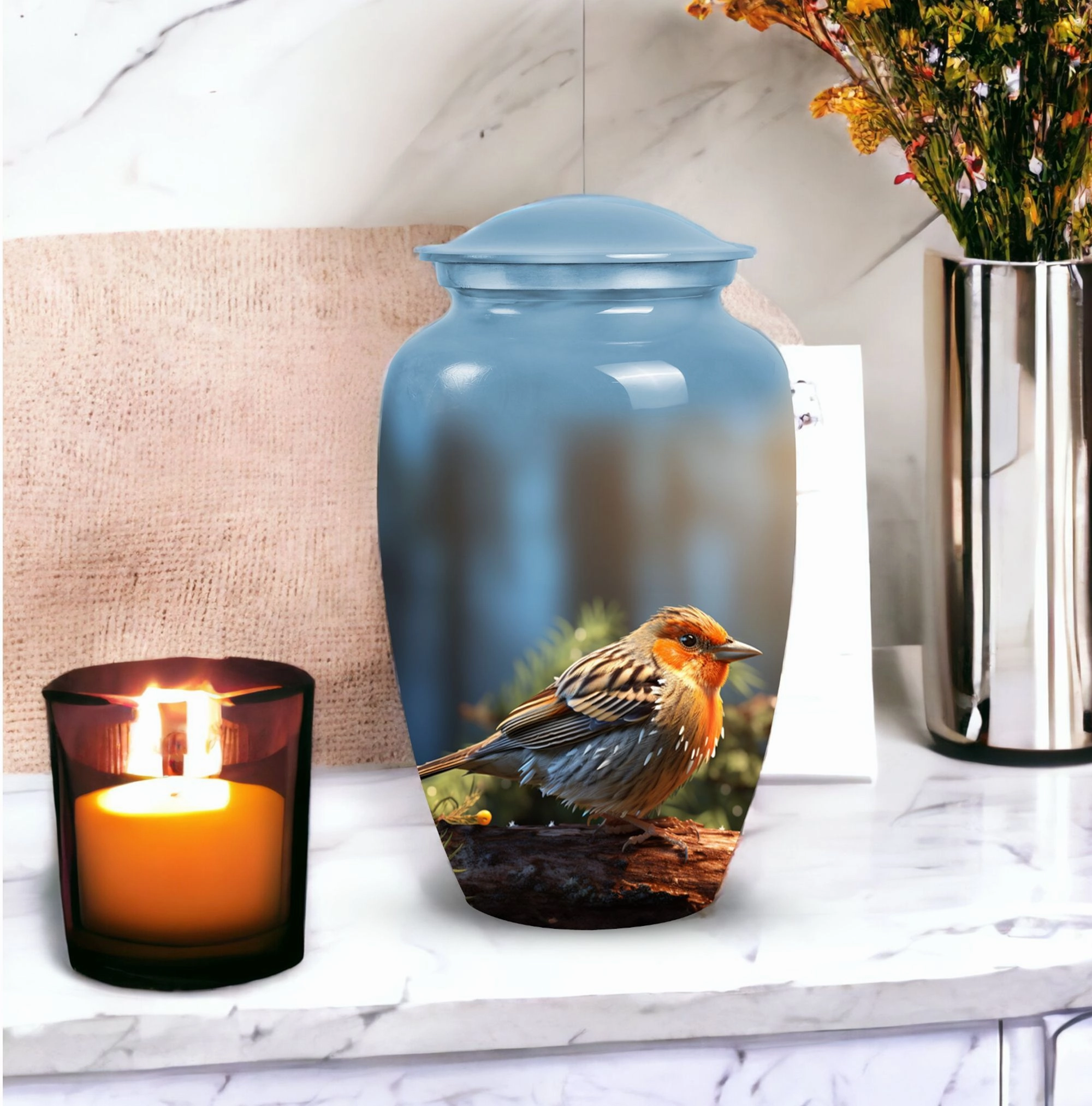 Puffy Sparrow Memorial Cremation Urn: Exceptional Tribute