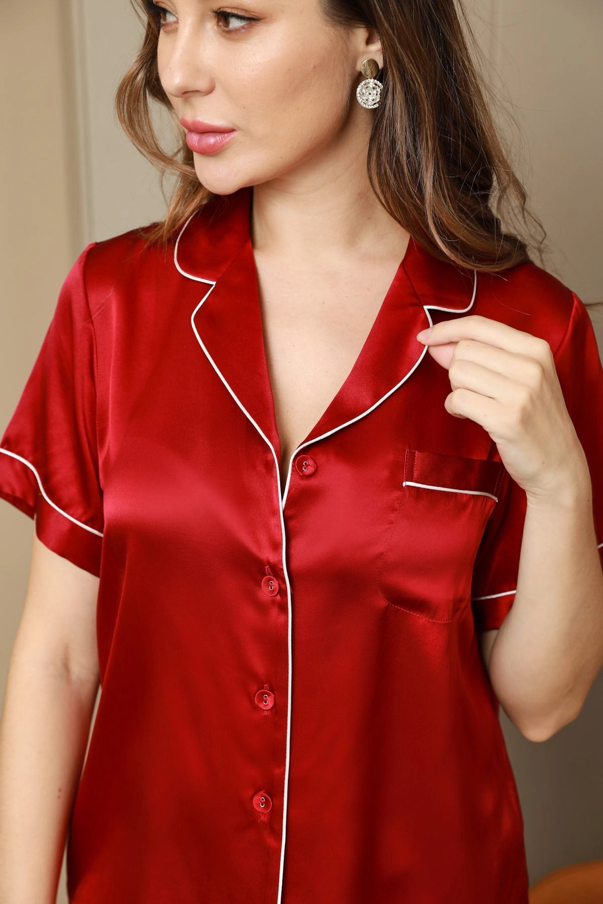Pure Silk Pajamas Short Pjs Set 2Pcs