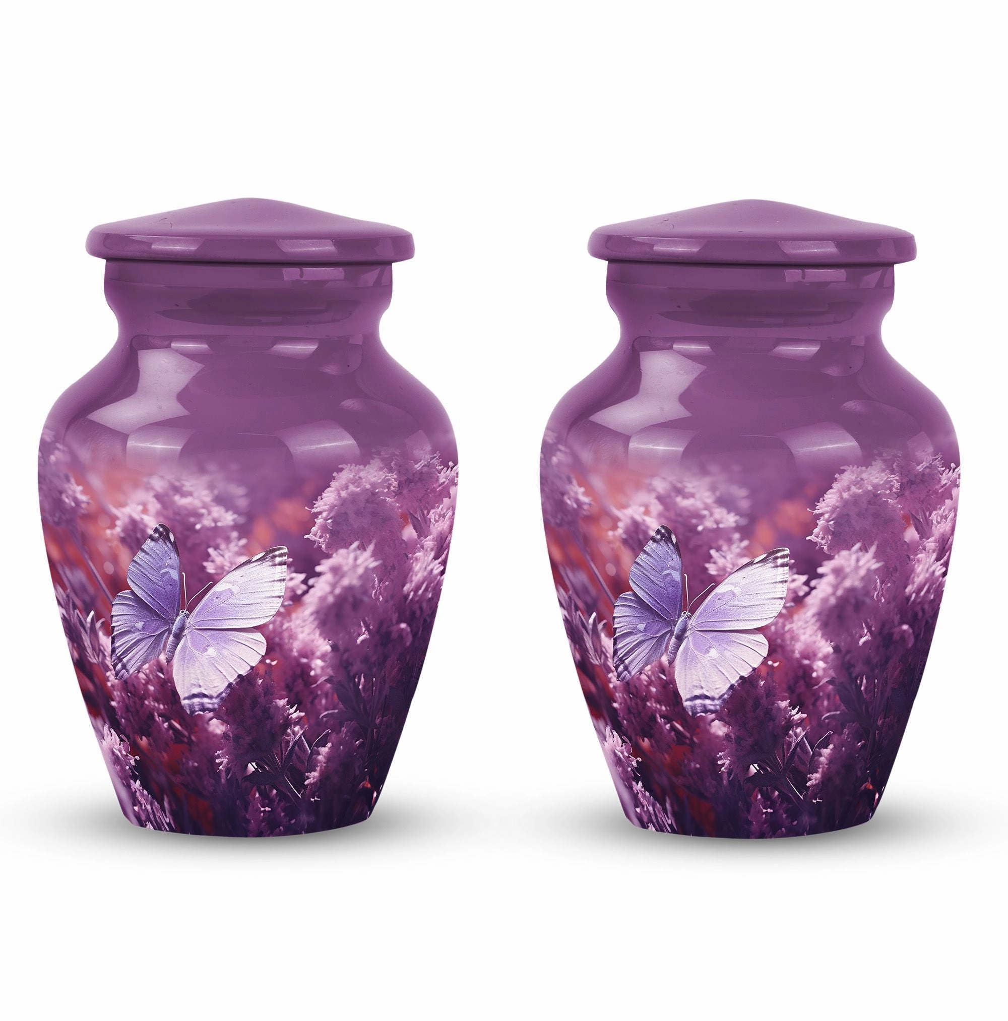 Purple Butterflies Memorial Urn - A Unique Remembrance Solution