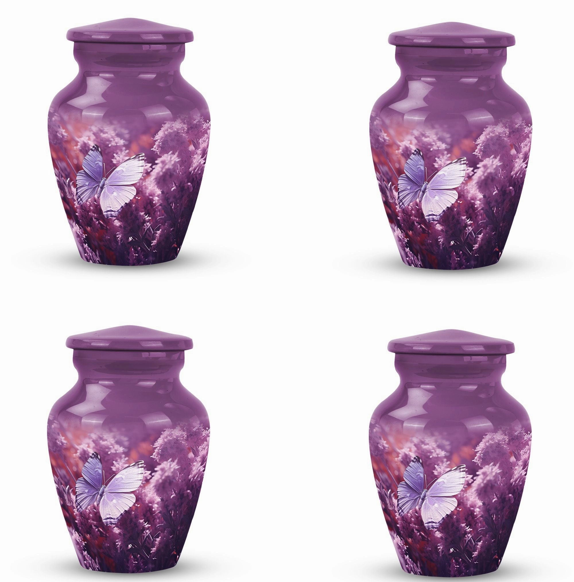 Purple Butterflies Memorial Urn - A Unique Remembrance Solution