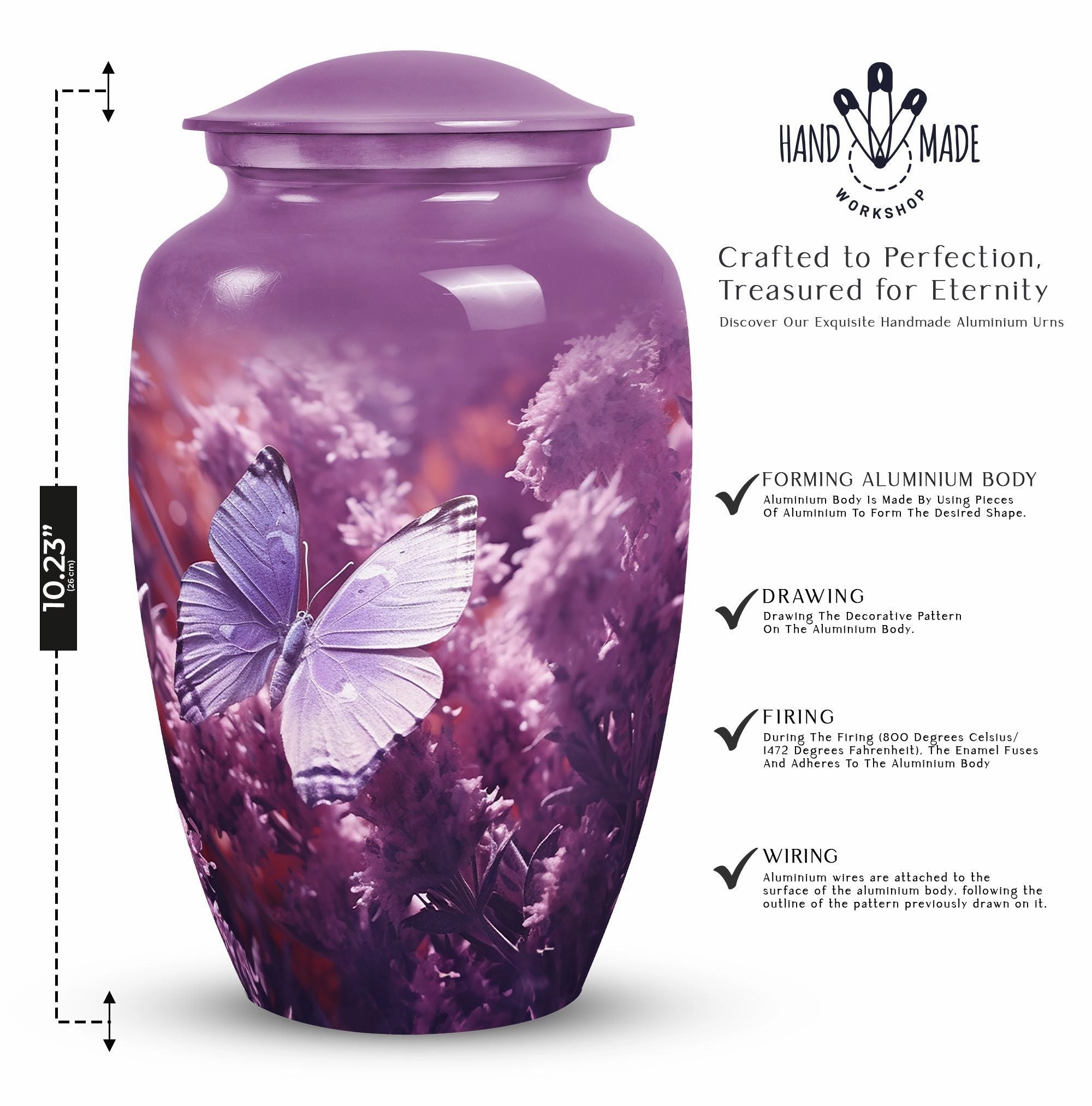 Purple Butterflies Memorial Urn - A Unique Remembrance Solution