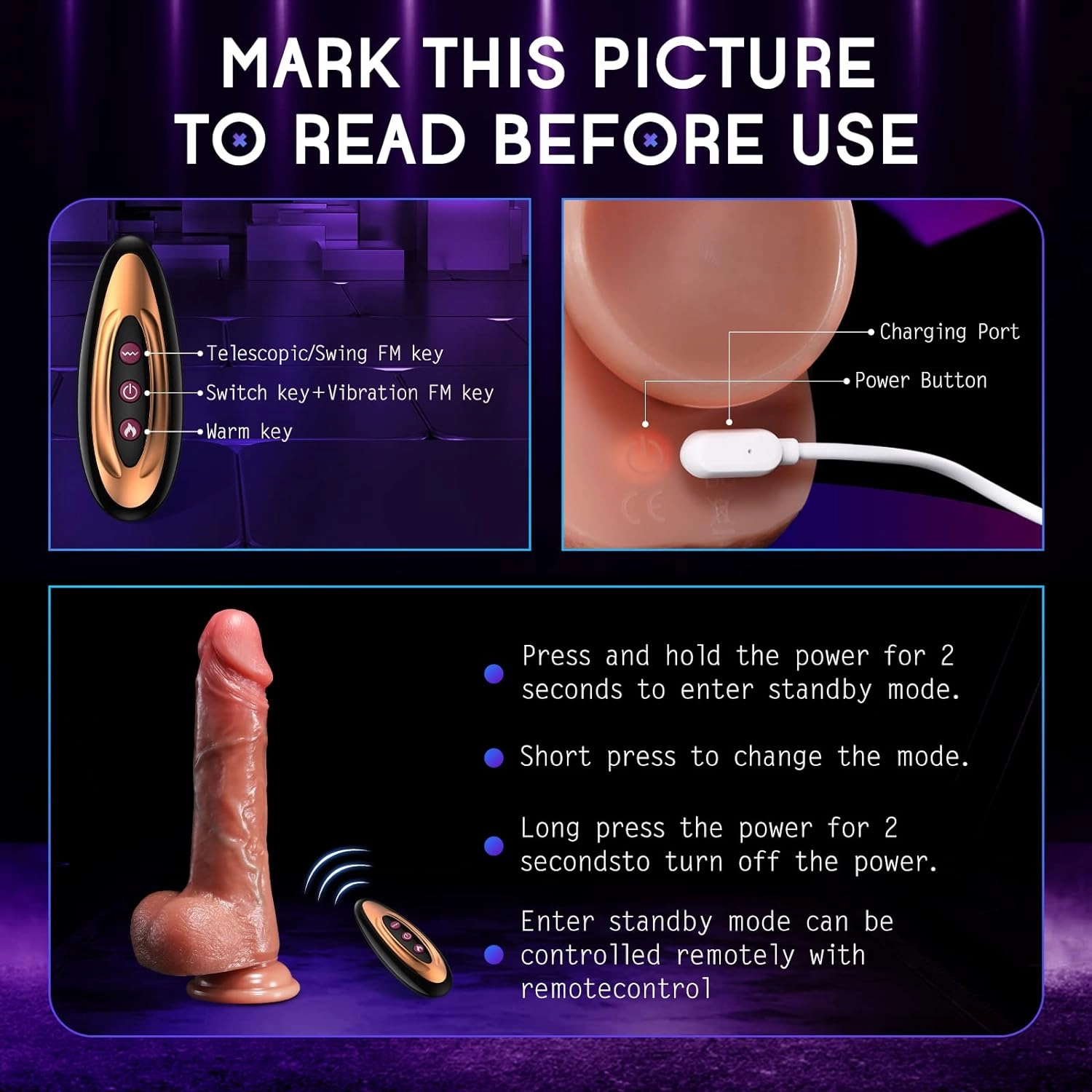 Remote Control Thrusting Dildo Vibrator with 8 Thrusting & 10 Vibration & Heating Mode #Female Masturbation #Cowgirl #Riding