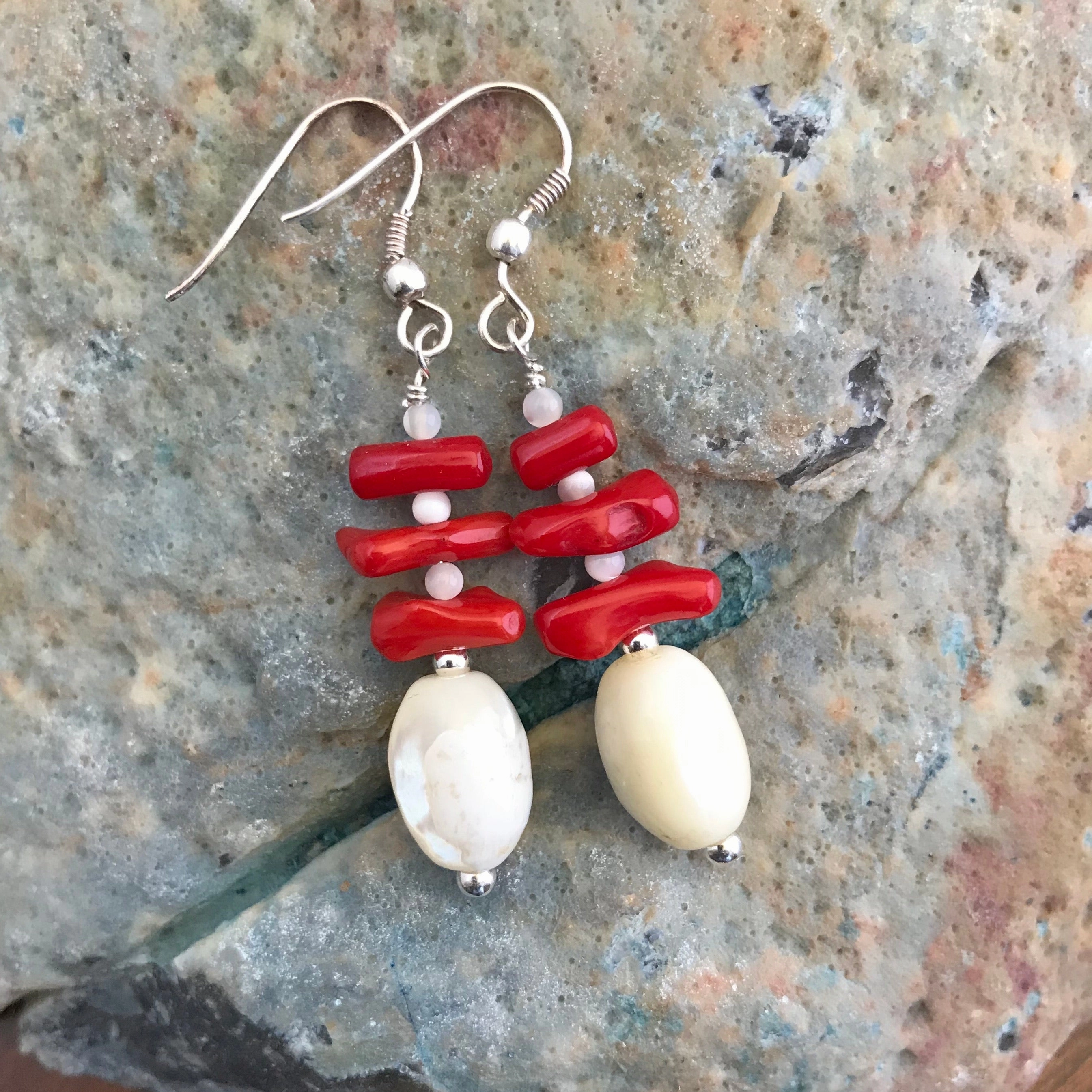 Rupa Red Coral Earrings