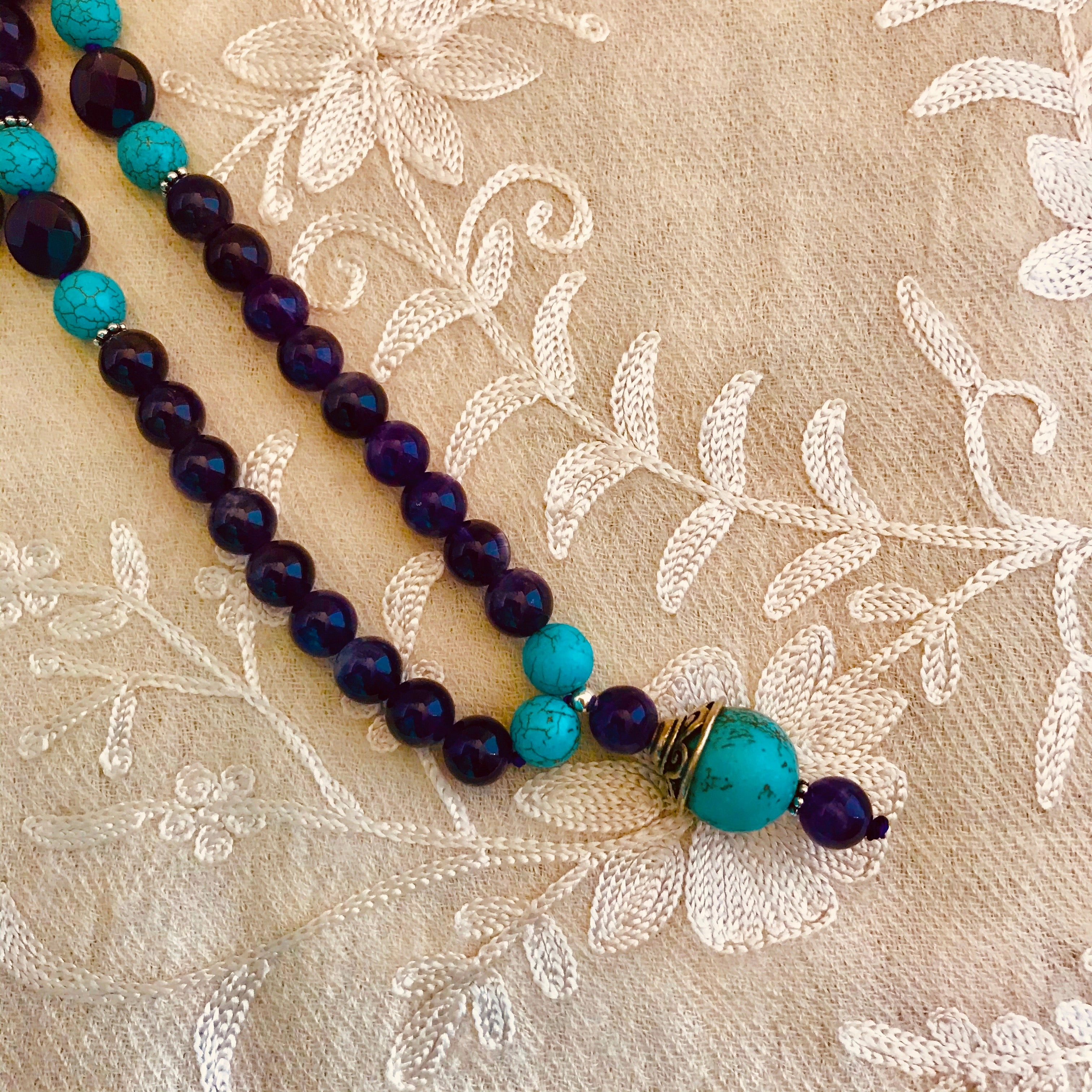Savita Amethyst & Turquoise Mala