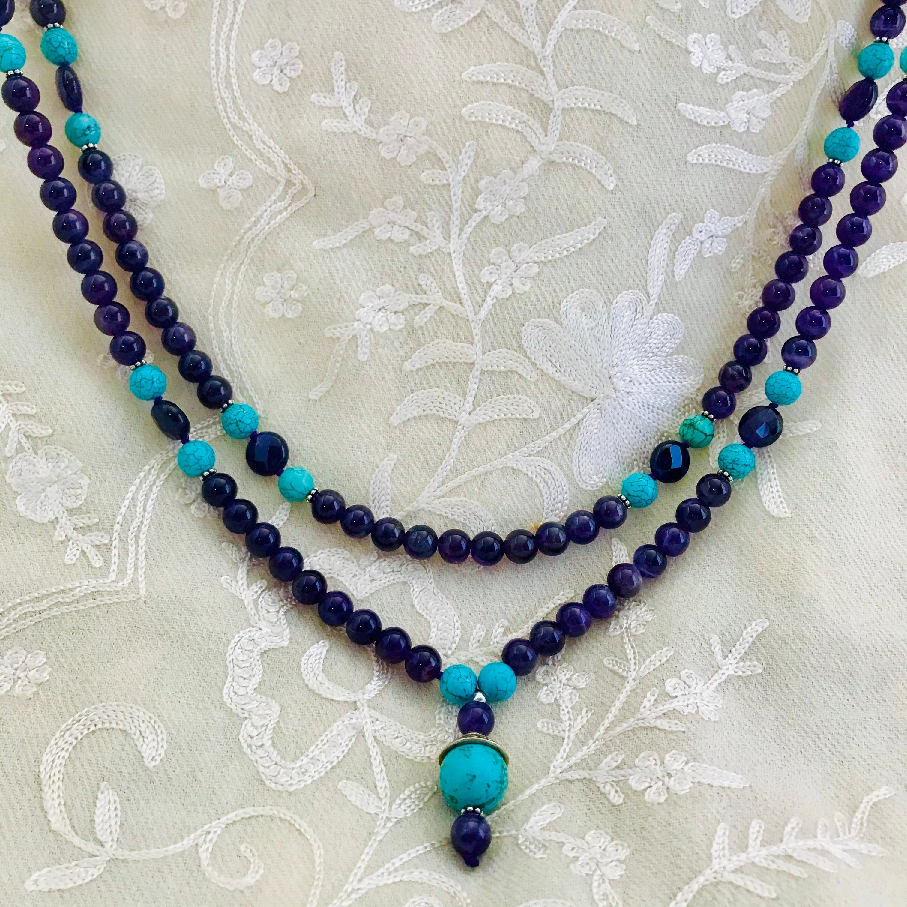 Savita Amethyst & Turquoise Mala