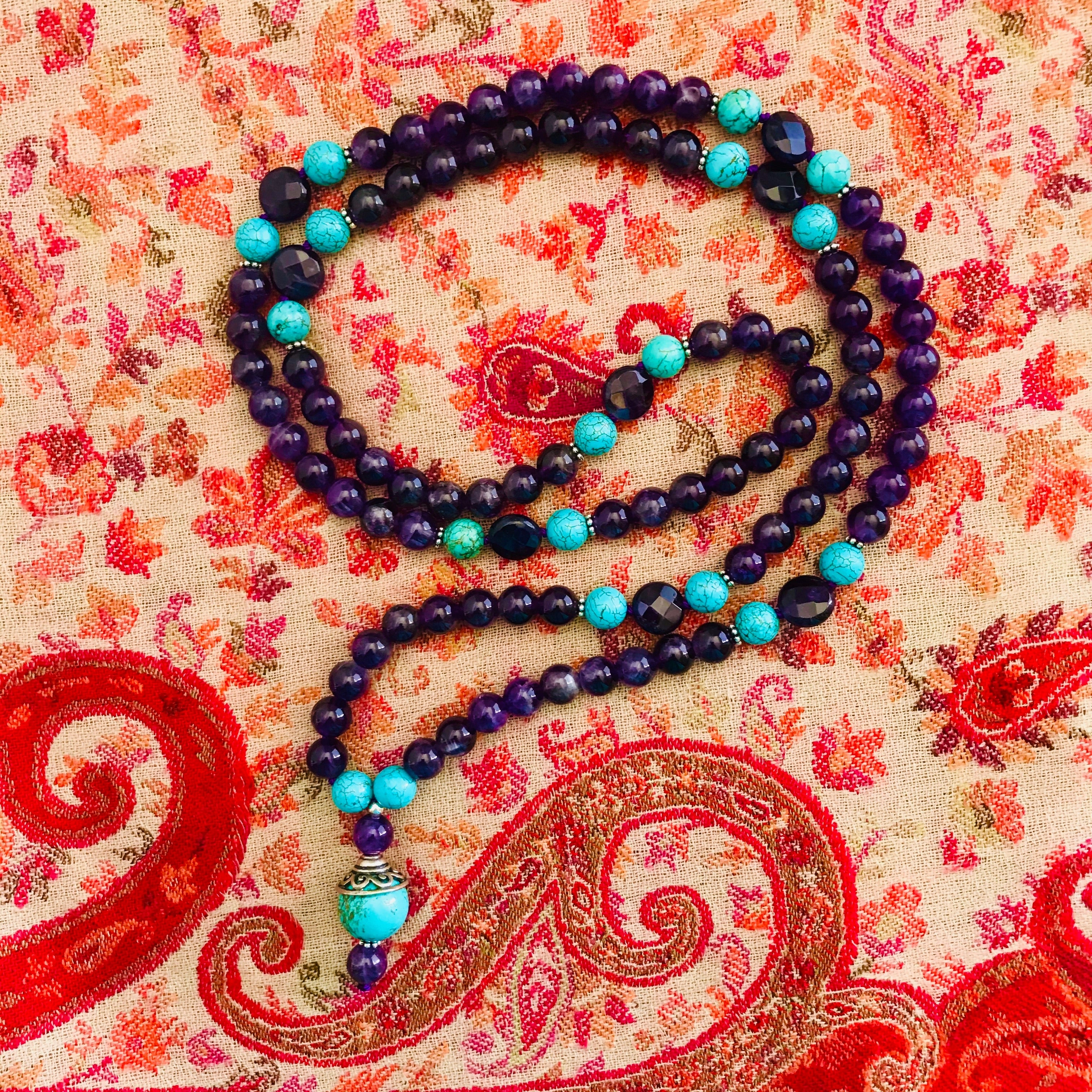 Savita Amethyst & Turquoise Mala