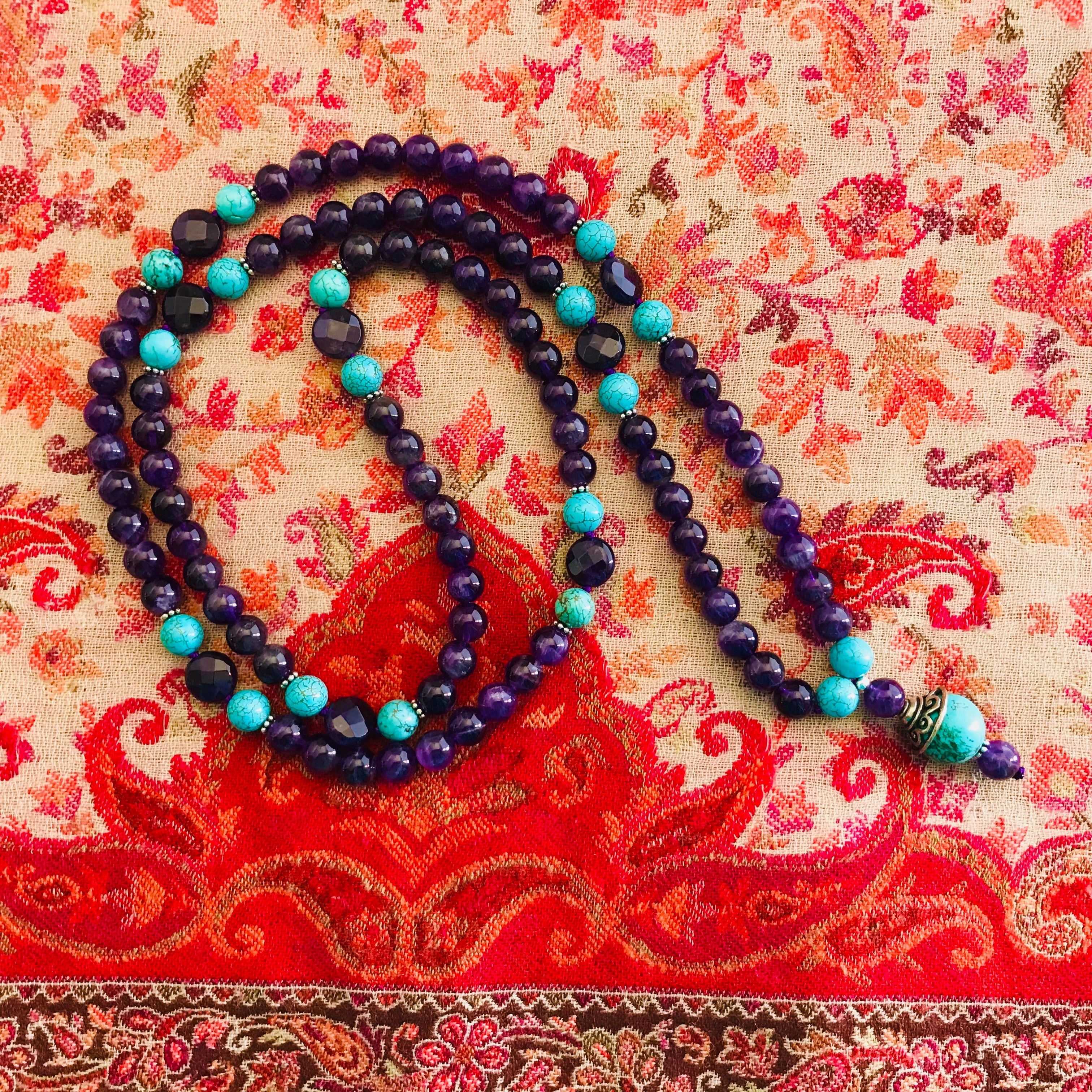Savita Amethyst & Turquoise Mala