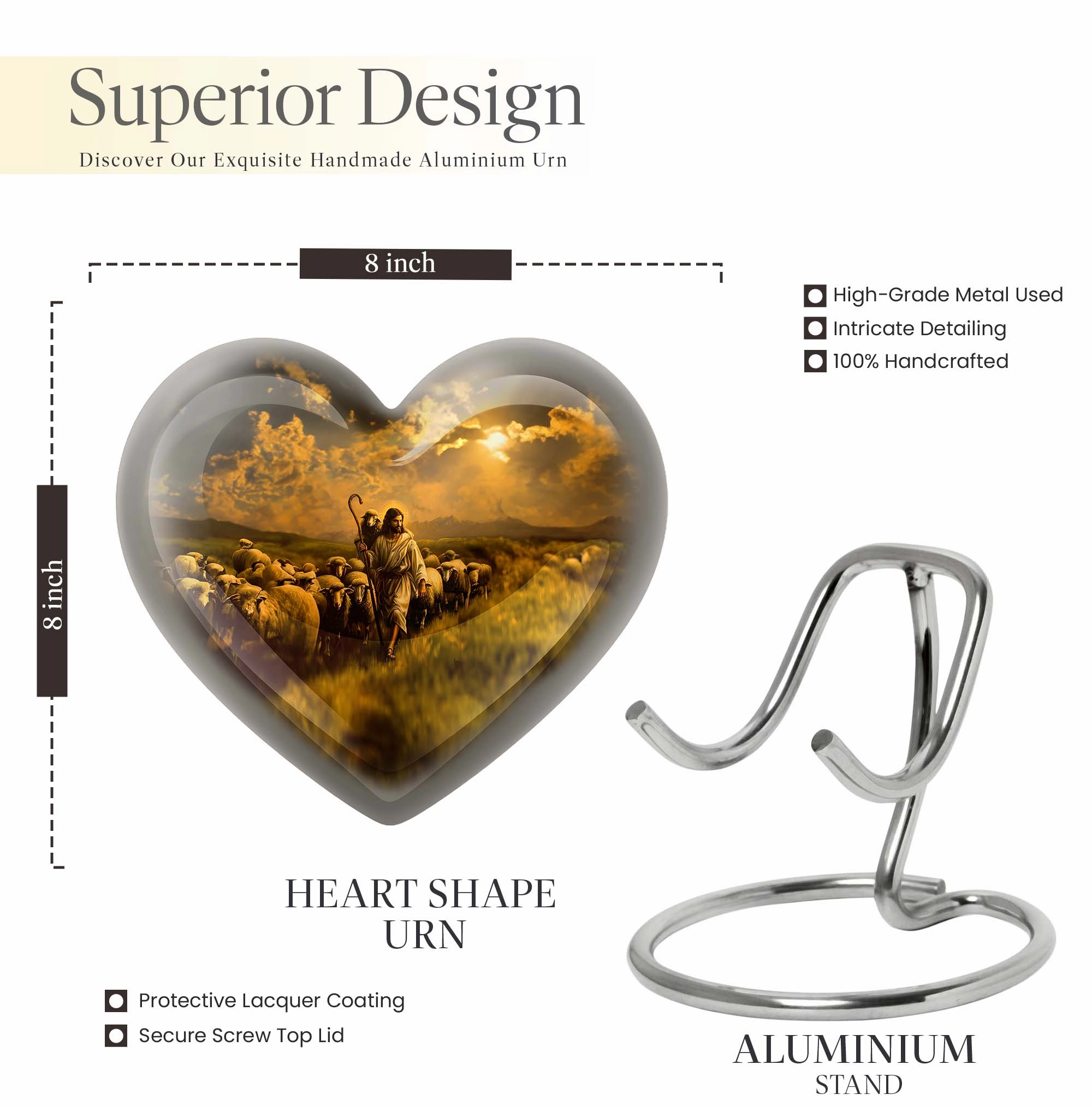 Shepherd Urn - Commemorative Memorial Cremation Urn for Ashes