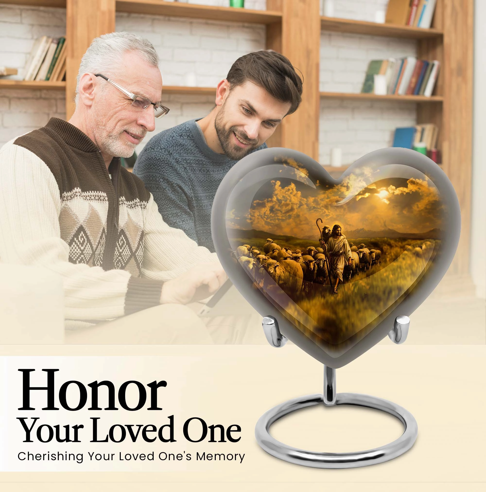 Shepherd Urn - Commemorative Memorial Cremation Urn for Ashes