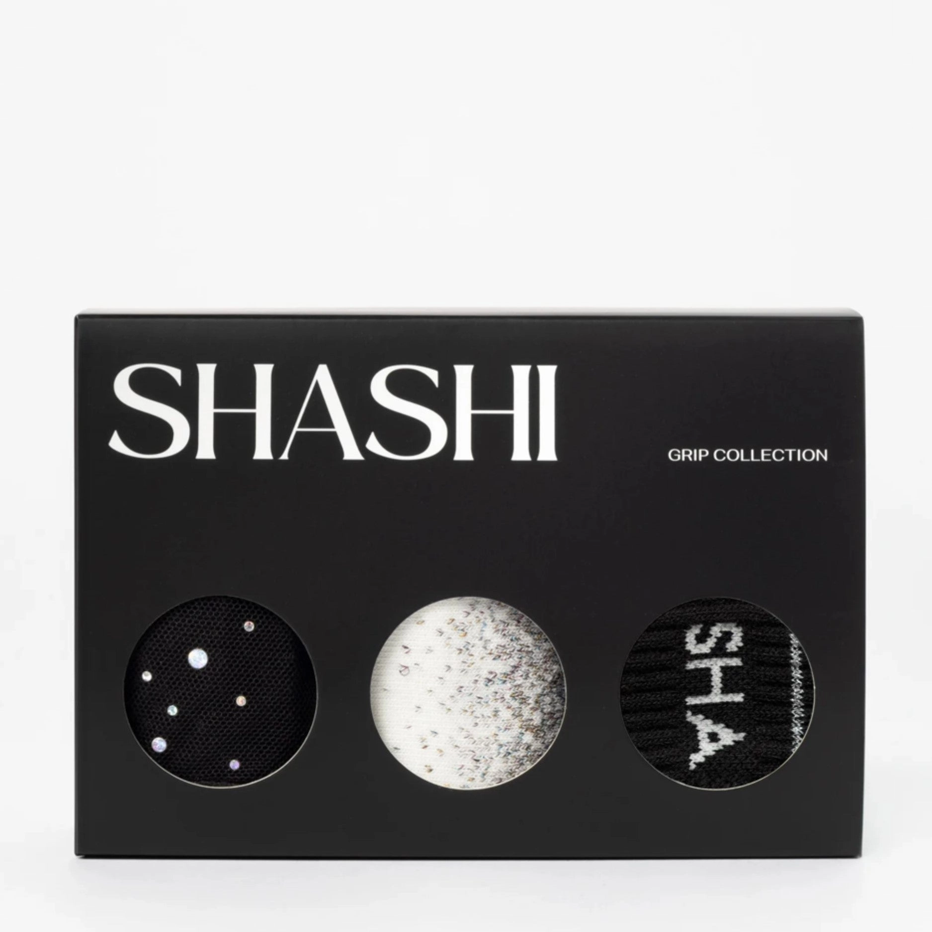 Shine Pack Grip Socks - Black and White (Barre / Pilates)
