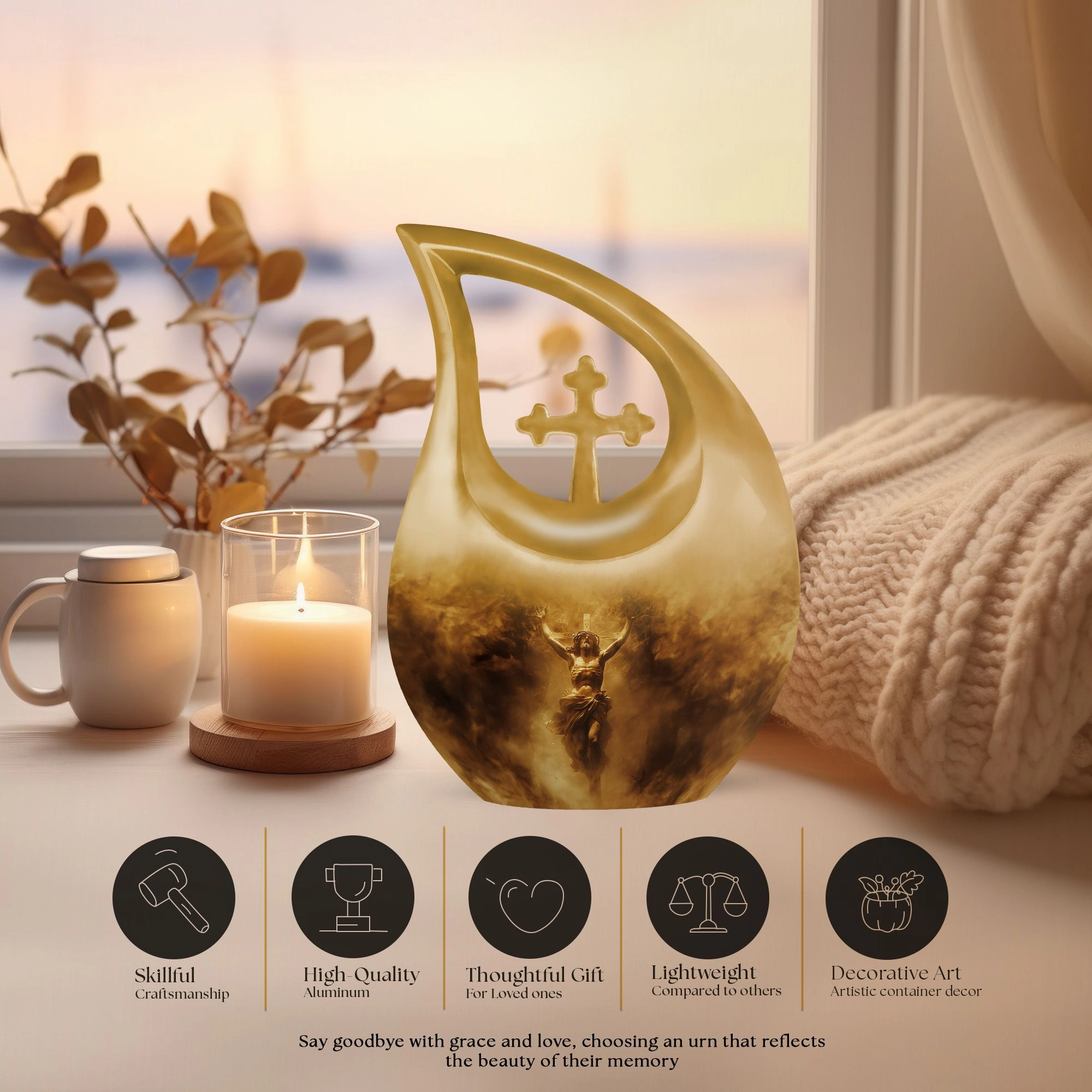 Sublime Solace: A Cross-Urn of Remembrance for Cherished Ashes