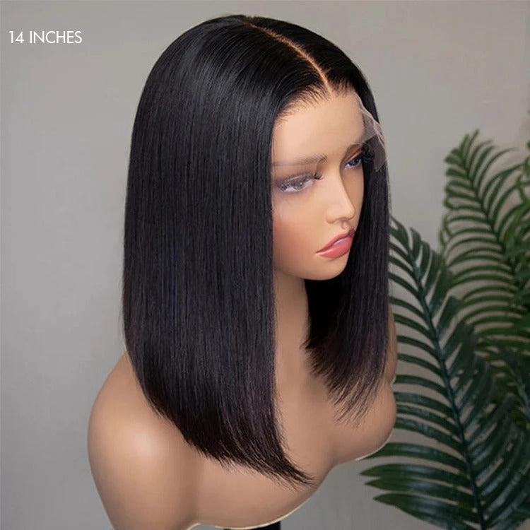 Supreme 13A Celebrity-Grade 100% Unprocessed Human Hair 6X4 Bob Cut Wig (Middle Part 14 inch)- Renee