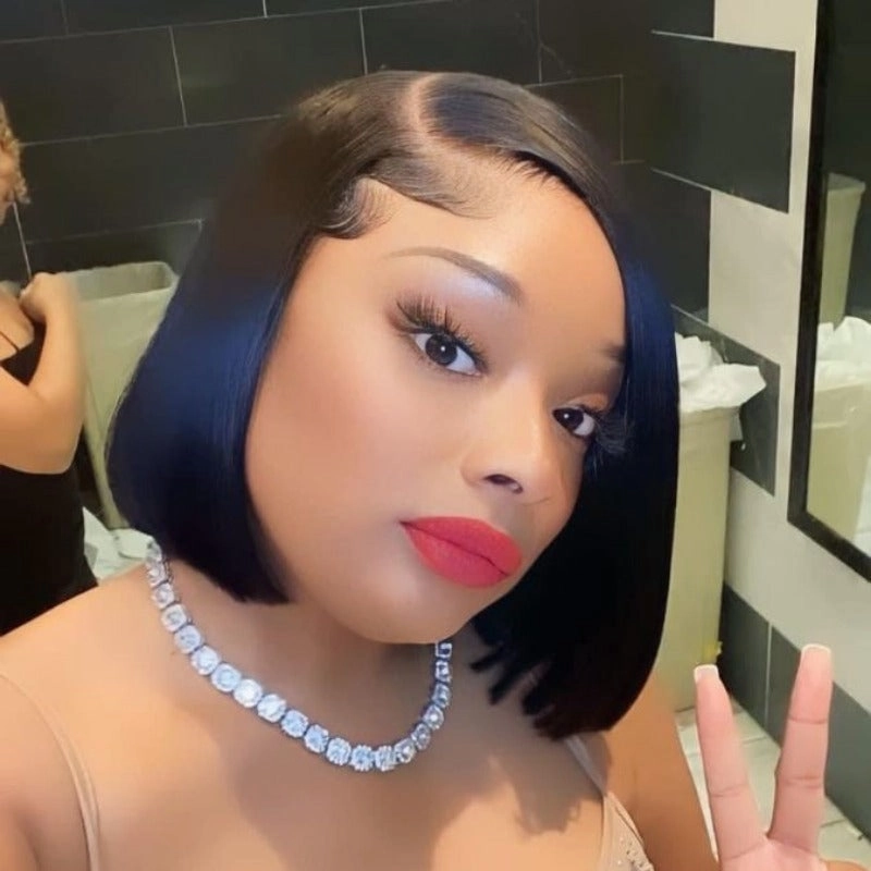 Supreme 13A Luxury Raw 100% Unprocessed Human Hair Bob Cut Wig (C-Part)- Layla