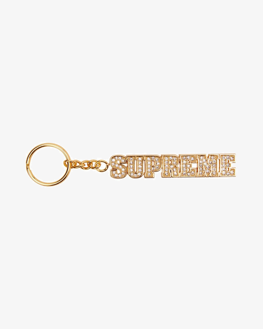 SUPREME BLOCK LOGO GOLD KEYCHAIN