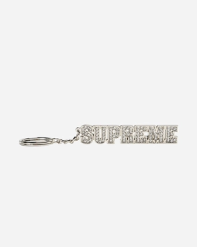SUPREME BLOCK LOGO SILVER KEYCHAIN