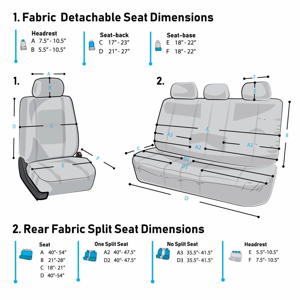 Supreme Cloth Seat Covers - Full Set Charcoal