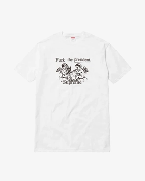 SUPREME FUCK THE PRESIDENT WHITE TEE -