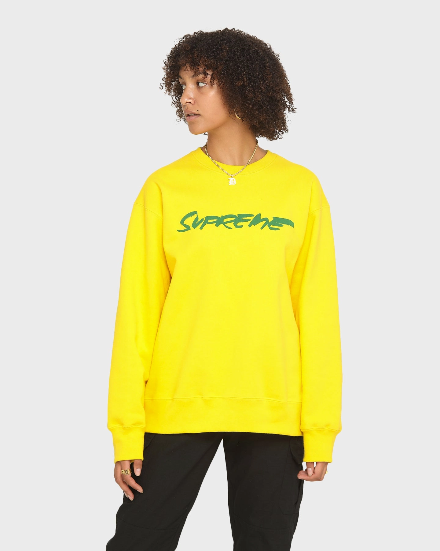 Supreme Futura Logo Crew Yellow