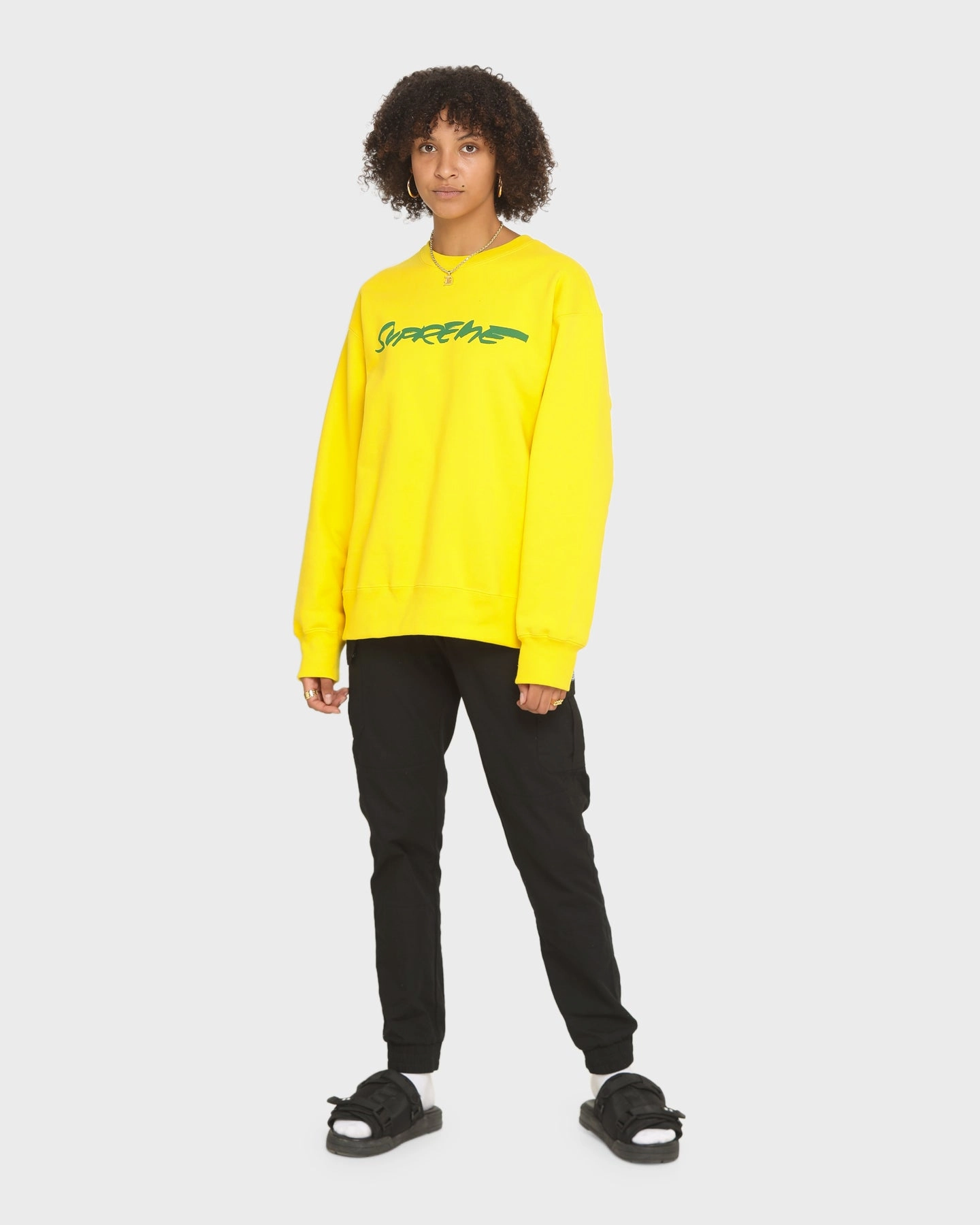 Supreme Futura Logo Crew Yellow