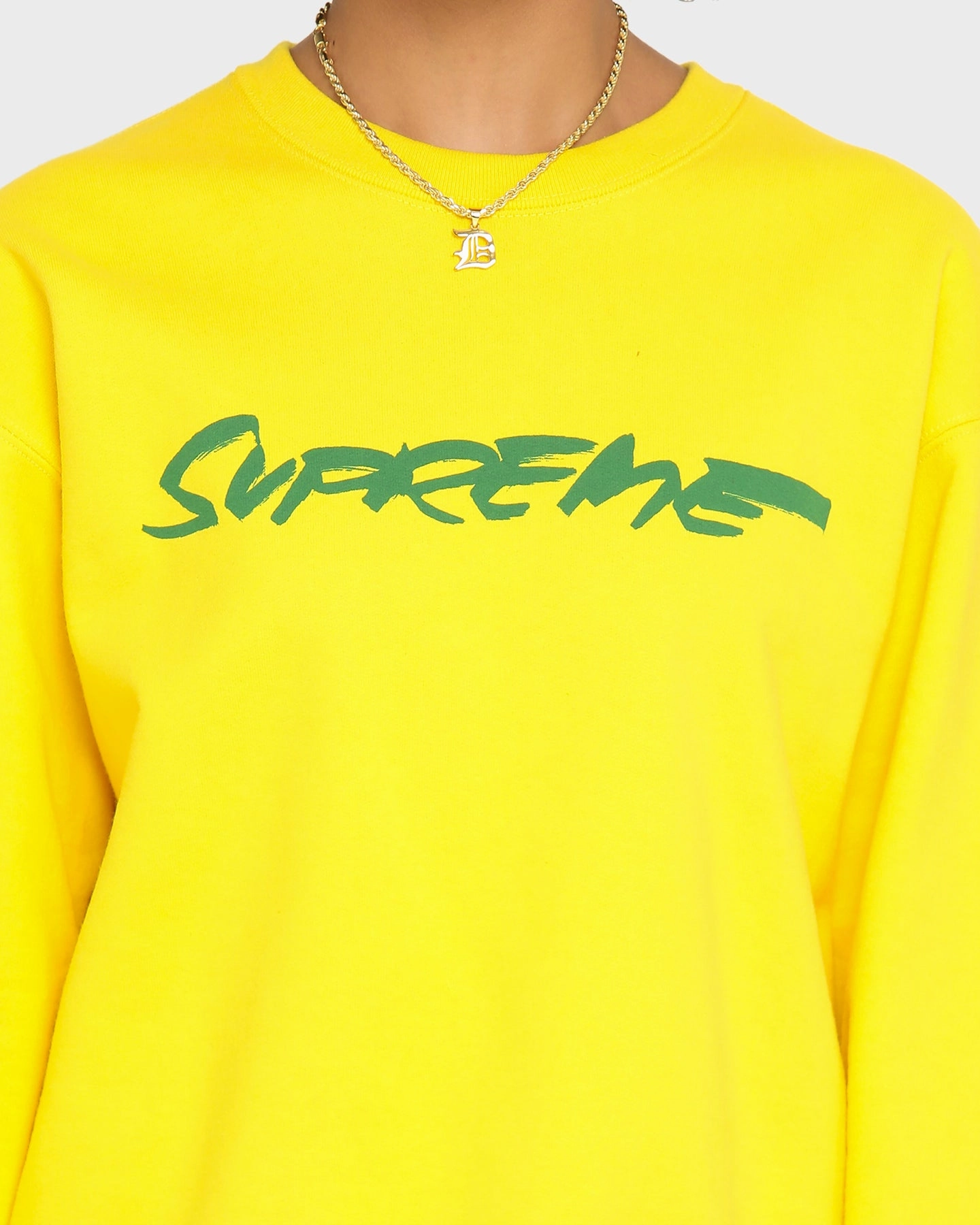 Supreme Futura Logo Crew Yellow