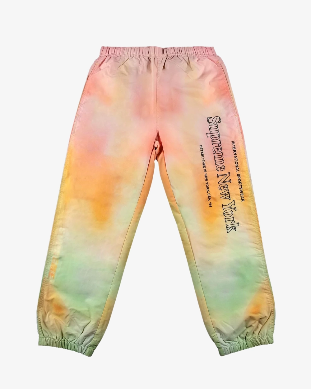 SUPREME FW20 SIDE LOGO YELLOW GRADIENT TRACK PANTS
