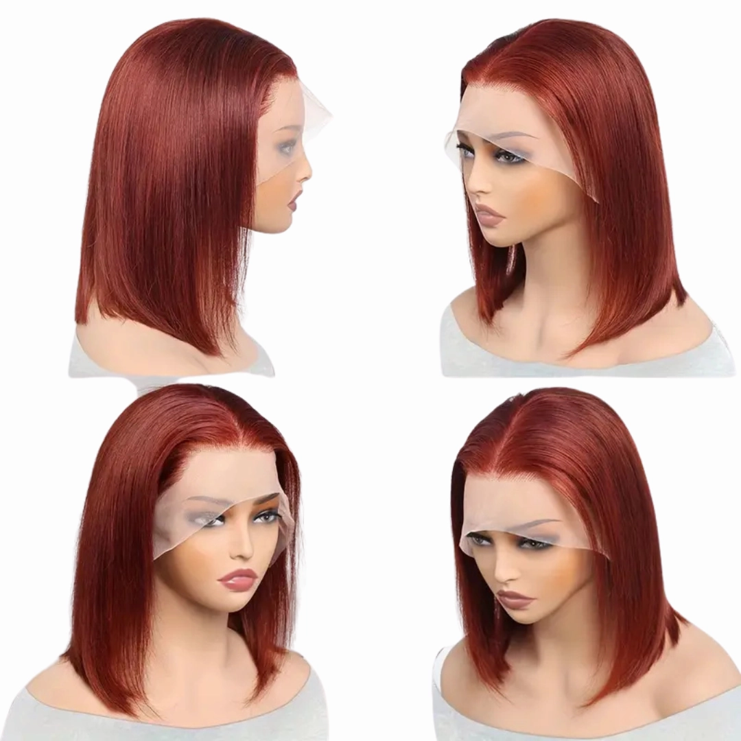 Supreme Hair & Beauty 100% Human Hair 13x4 Frontal Wig Straight - Reddish Brown