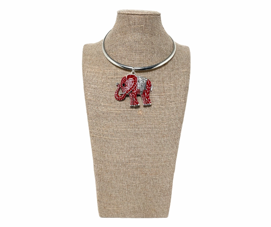 Supreme Hair & Beauty Red Elephant Chocker Jewelry