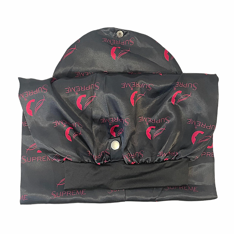 Supreme Hair & Beauty Satin Day & Night EXTRA LONG Reversible 30 Inch Braid Bonnet- Black & Pink