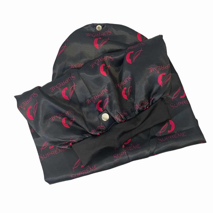Supreme Hair & Beauty Satin Day & Night EXTRA LONG Reversible 30 Inch Braid Bonnet- Black & Pink