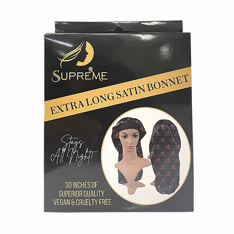Supreme Hair & Beauty Satin Day & Night EXTRA LONG Reversible 30 Inch Braid Bonnet- Black & Pink
