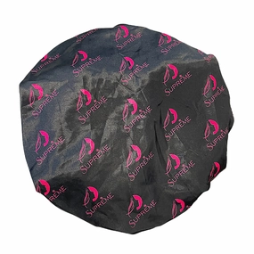 Supreme Hair & Beauty Silky Satin Day & Night Reversible Bonnet- Black & Pink