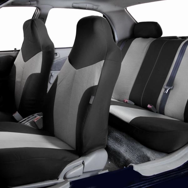 Supreme Twill Seat Covers - Full Set Gray / Black